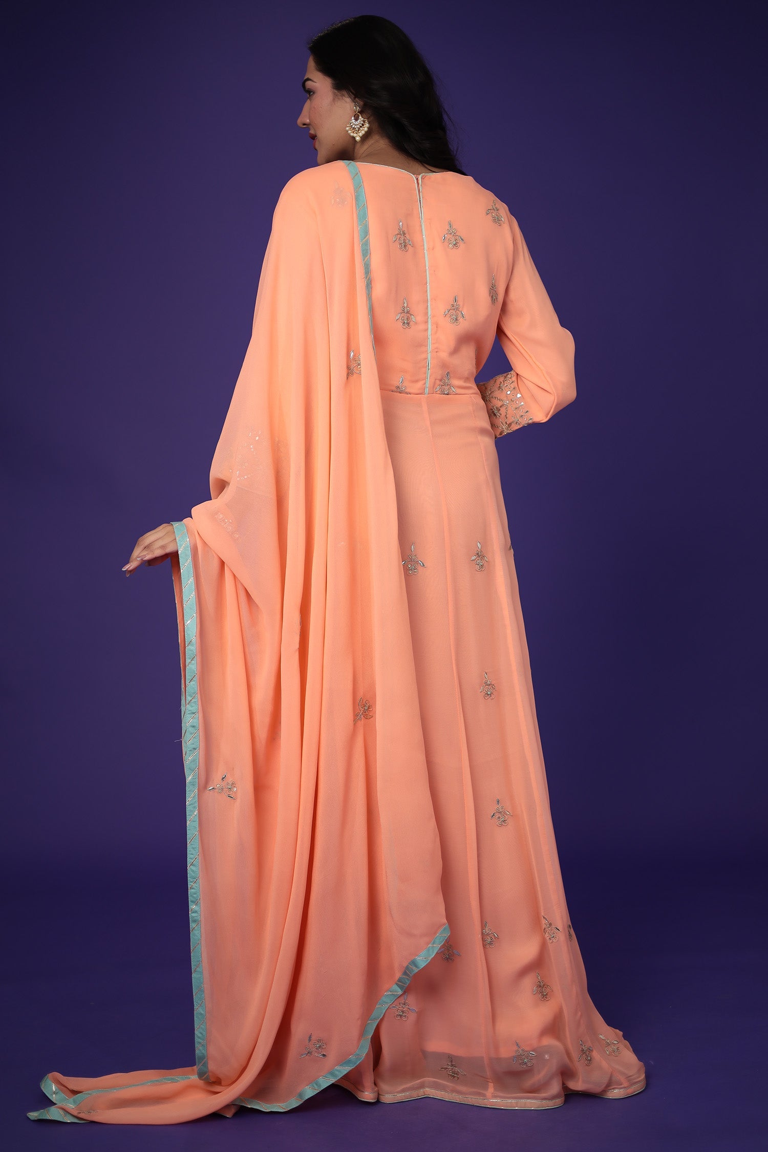 Anarkali Georgette Suit Embroidered with Gota Patti work