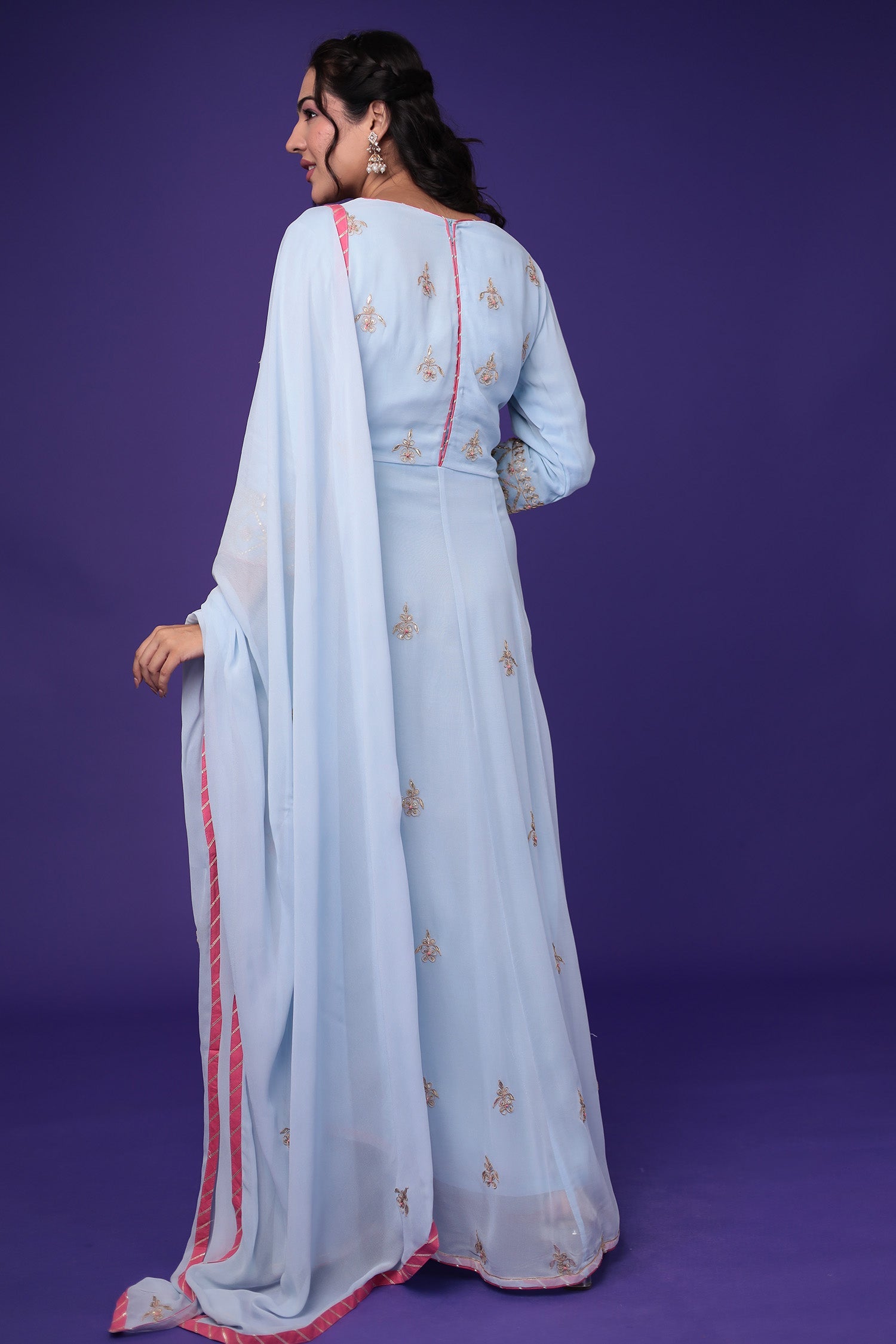 Anarkali Georgette Suit Embroidered with Gota Patti work