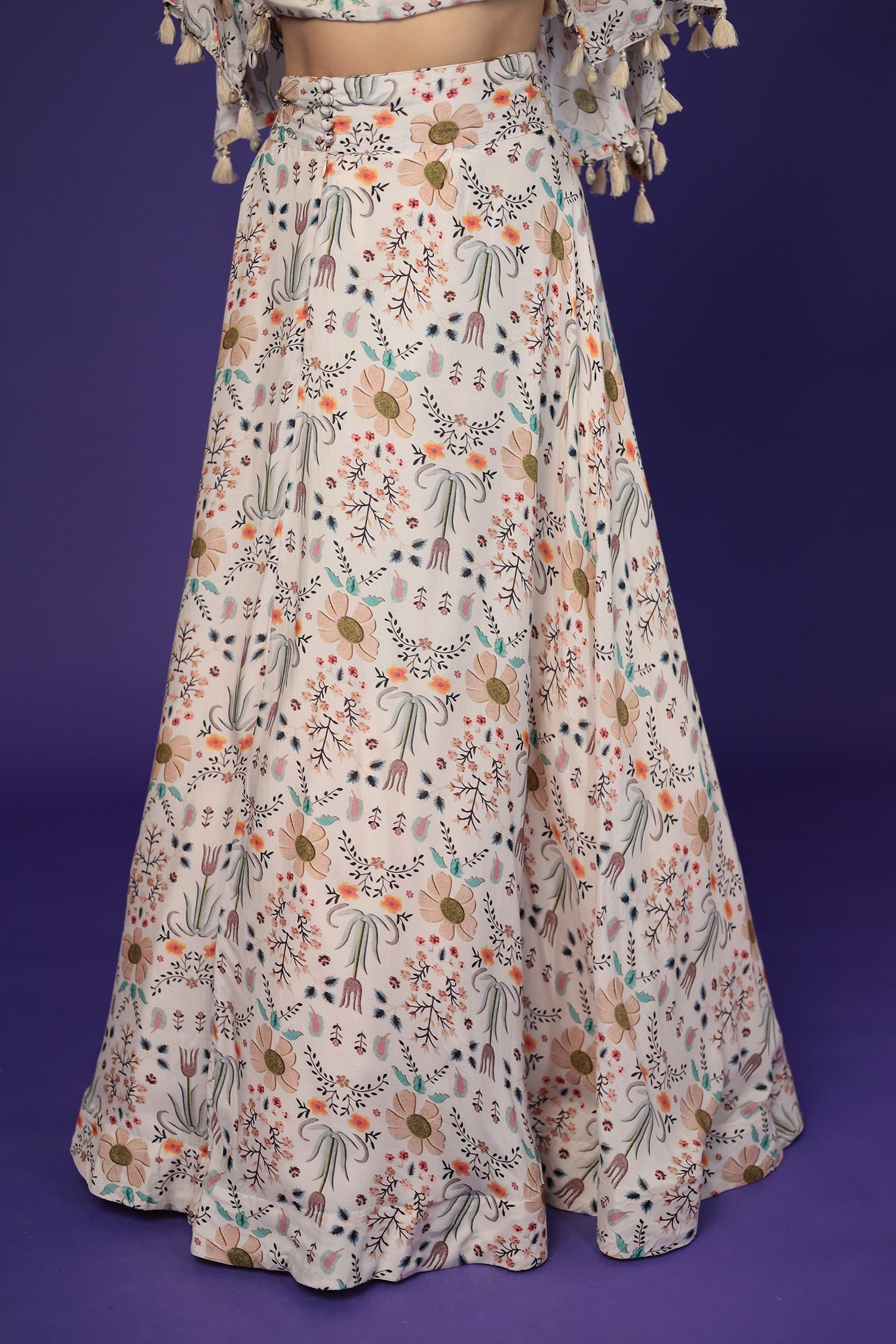 Printed Silk Indo Western with Embellished work