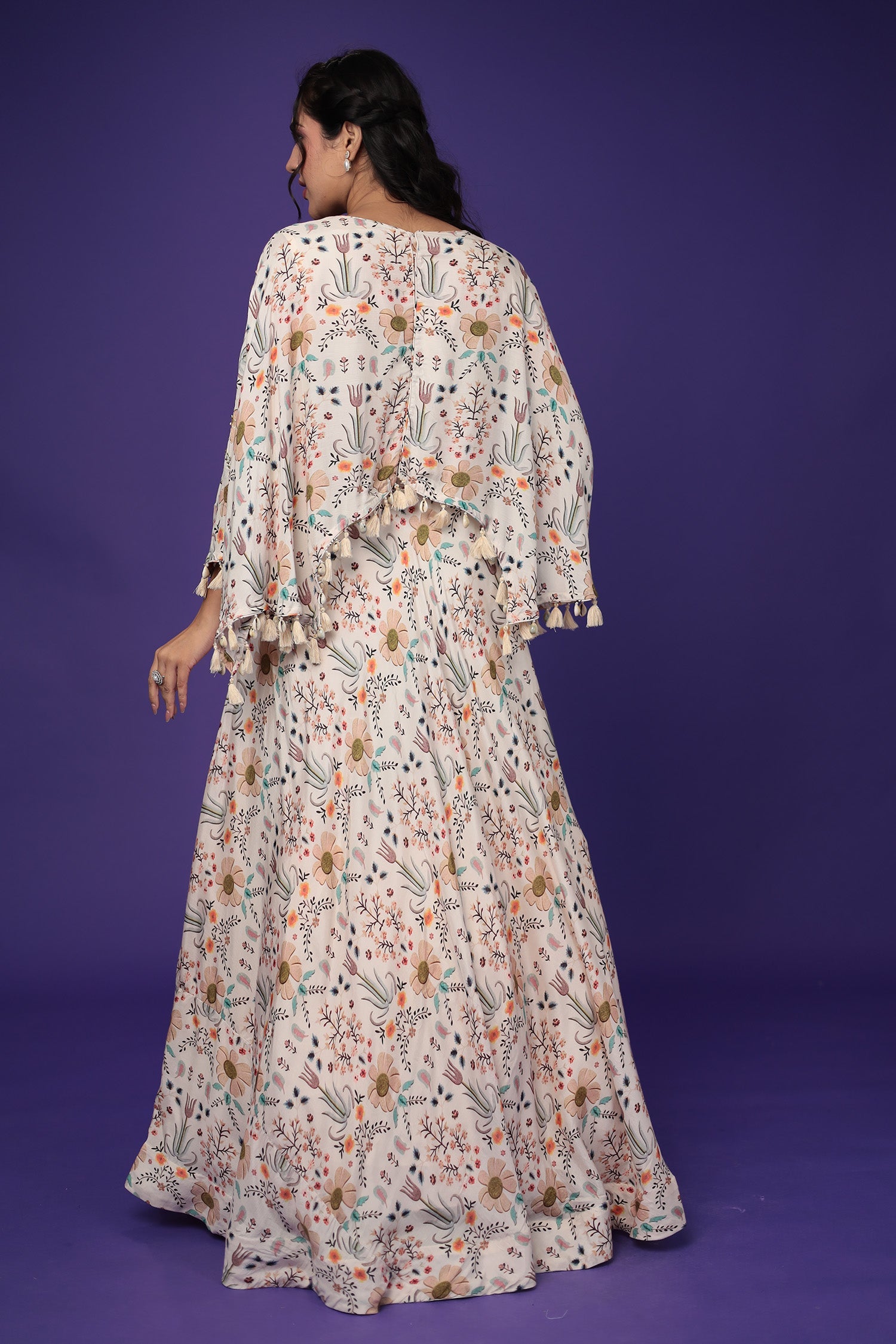Printed Silk Indo Western with Embellished work