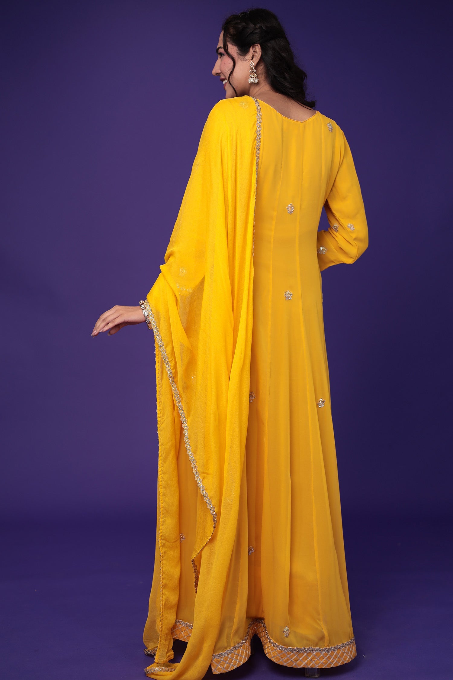 Anarkali Georgette Suit Embroidered with Gota Patti work