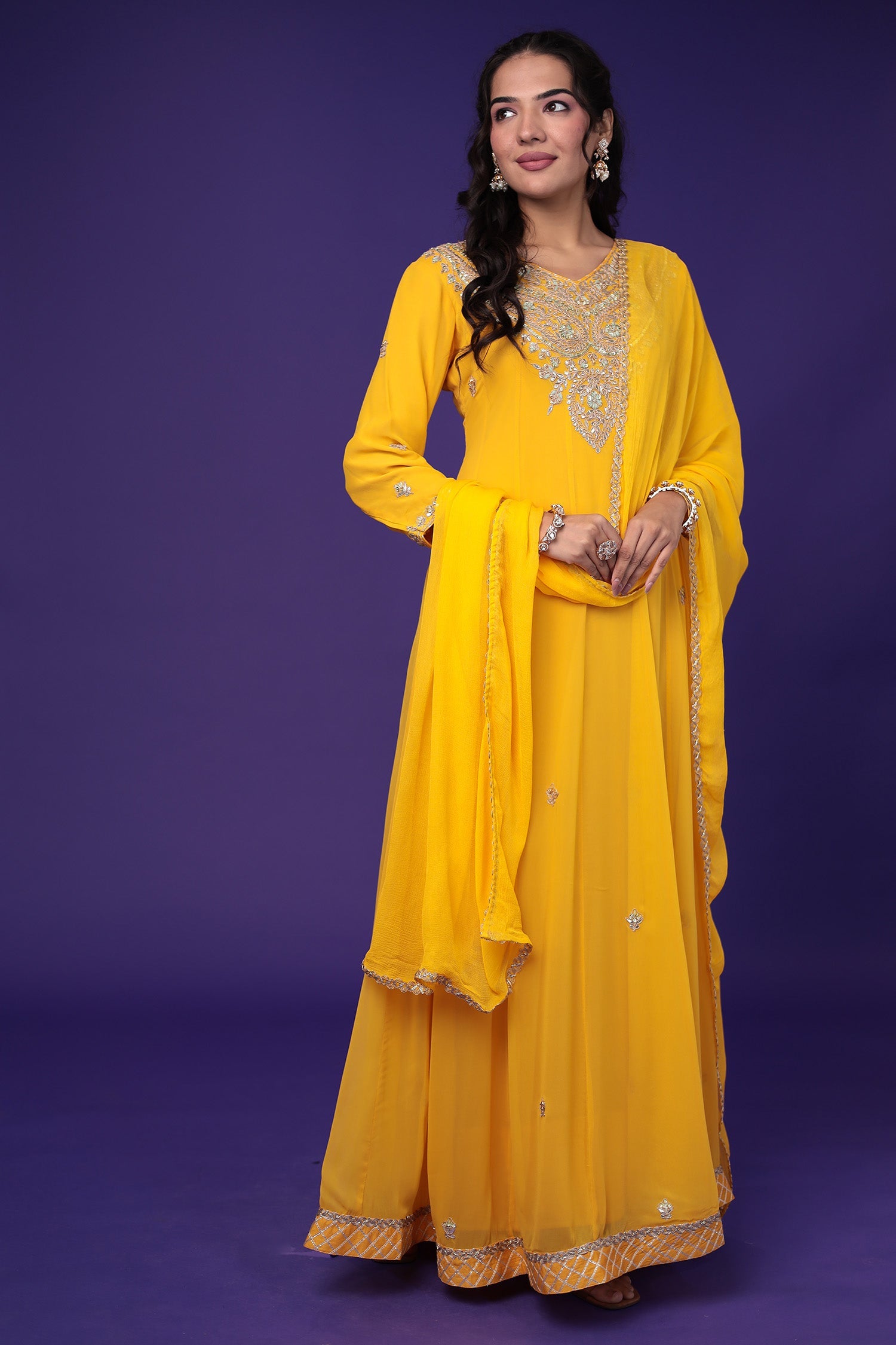 Anarkali Georgette Suit Embroidered with Gota Patti work