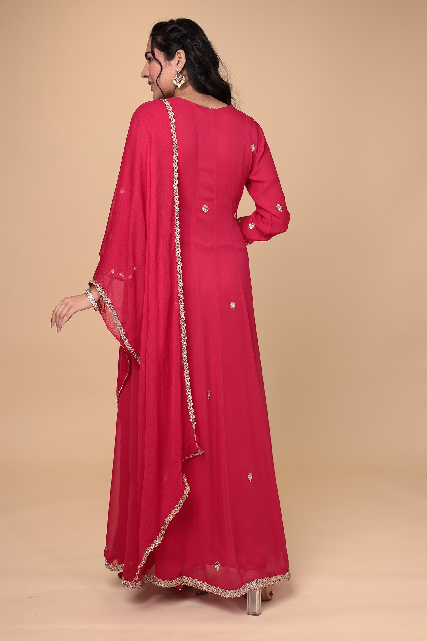 Georgette  Suit  with Gota Patti, Embroidered  work.