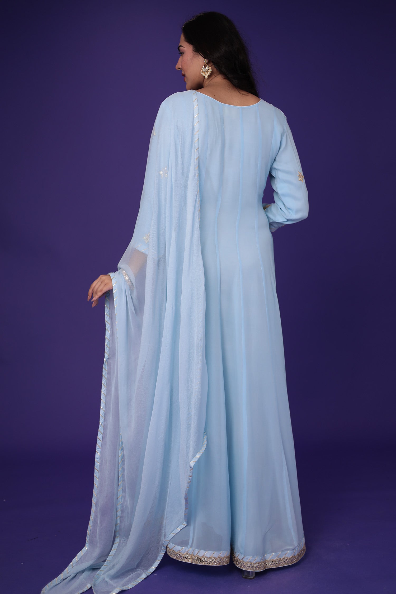 Anarkali Georgette Suit with Dori and Gota Patti work