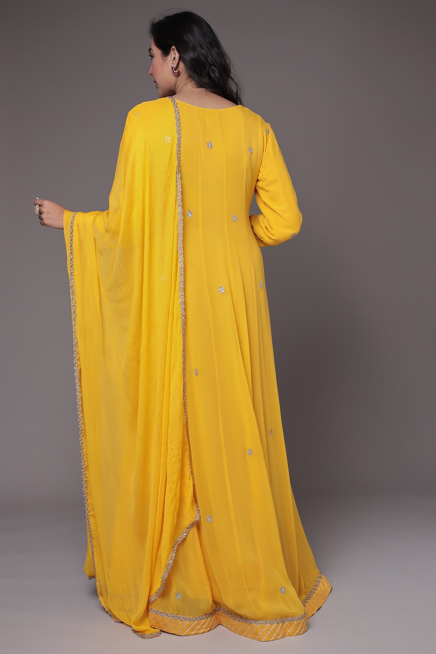 Anarkali Georgette Suit Embellished with Gota Patti work