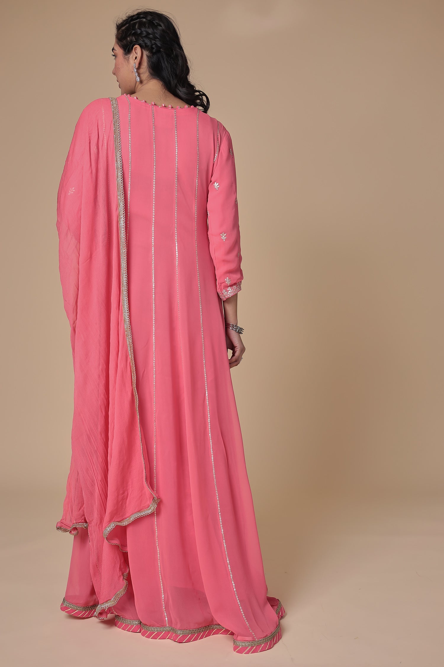 Anarkali Georgette Suit with Pittan work