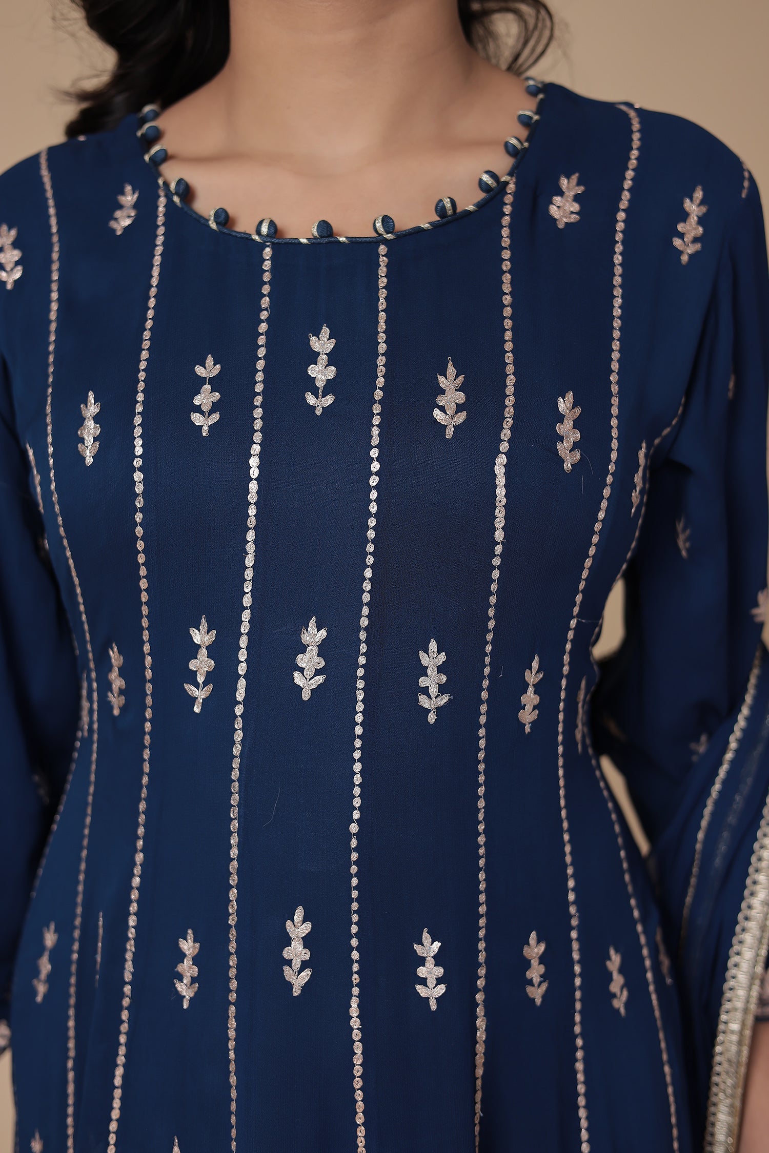 Anarkali Georgette Suit with Pittan work