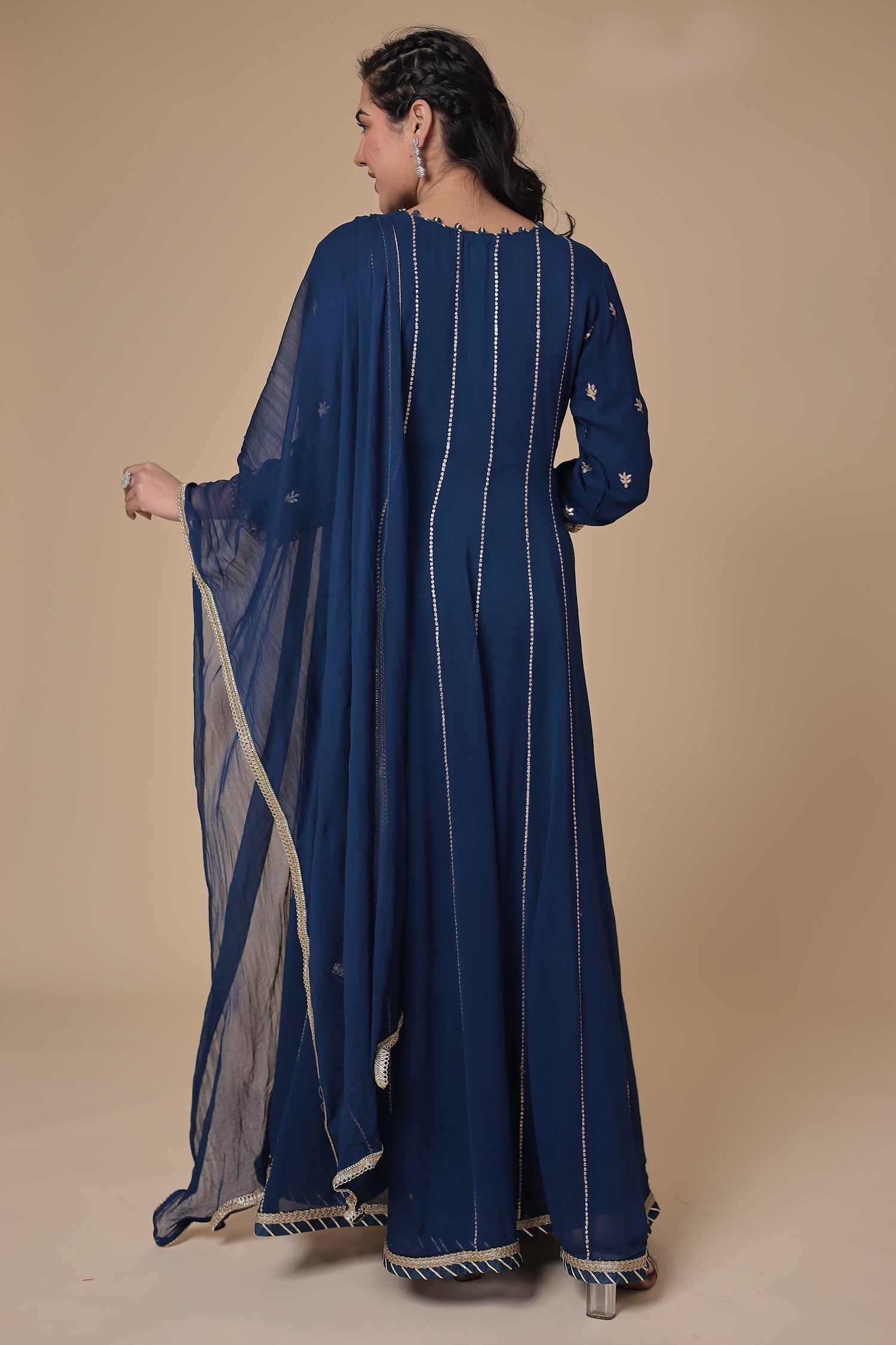 Anarkali Georgette Suit with Pittan work