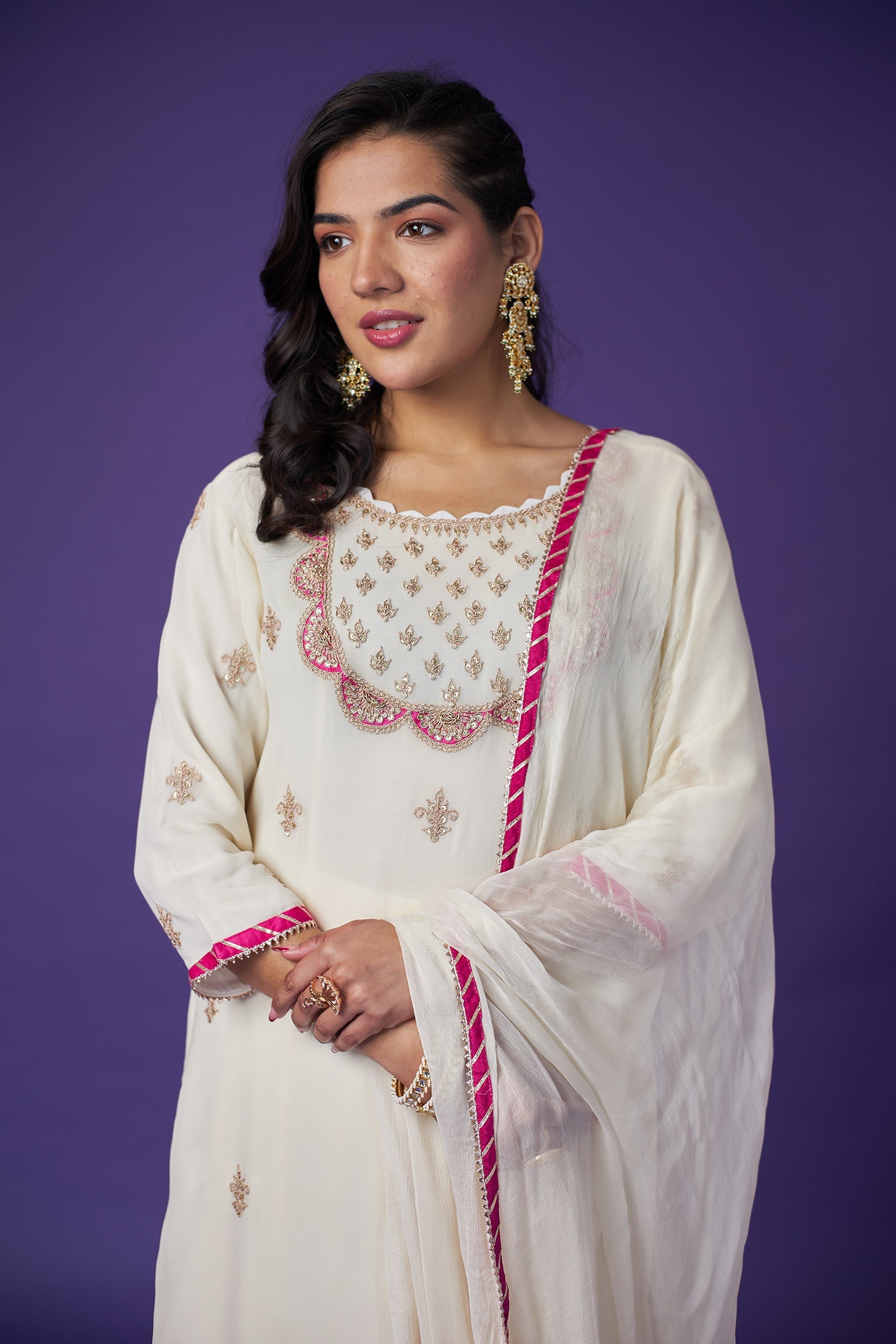 Georgette Palazzo Suit with Gota Patti & Zardozi work