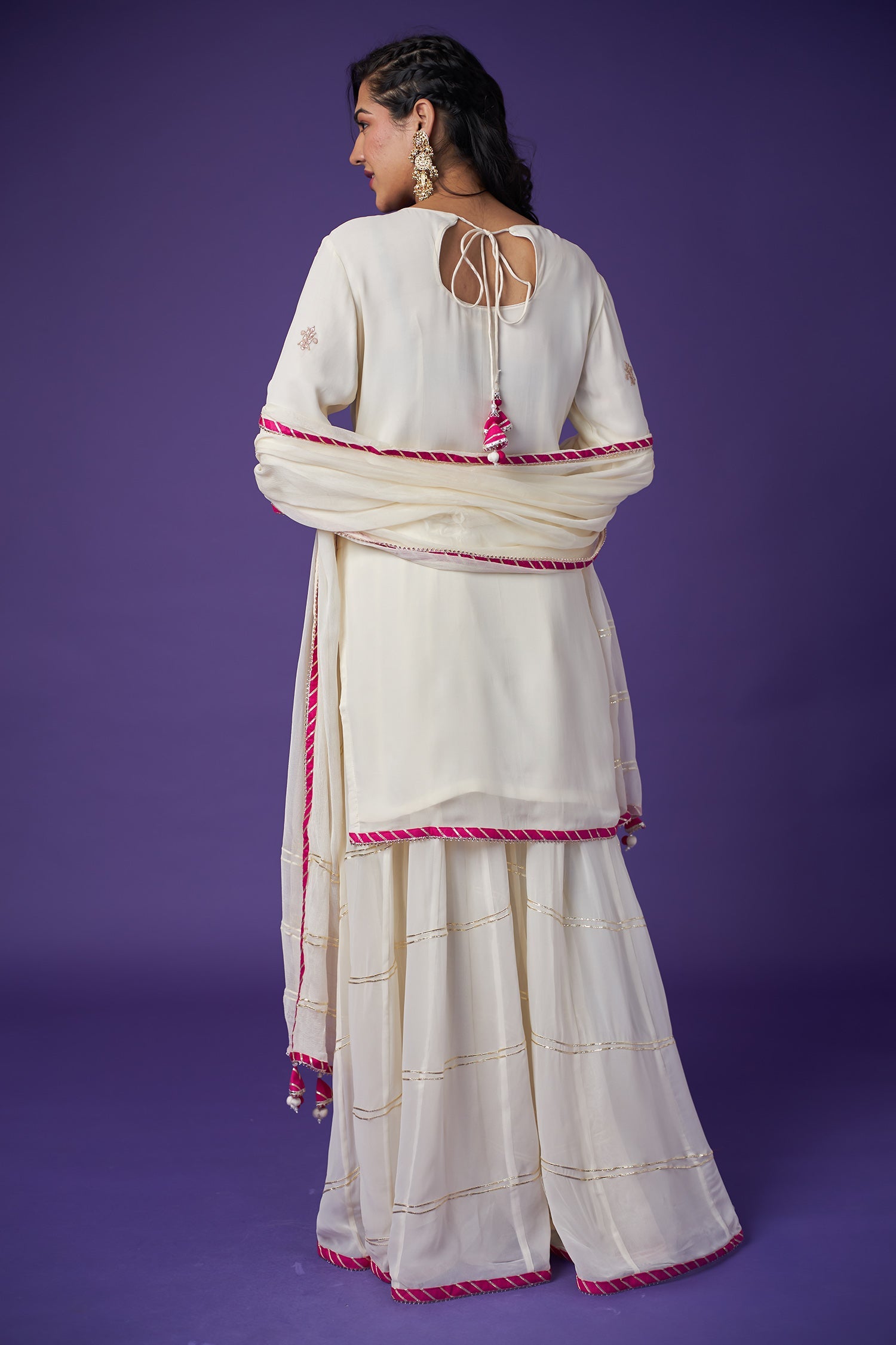 Georgette Palazzo Suit with Gota Patti & Zardozi work