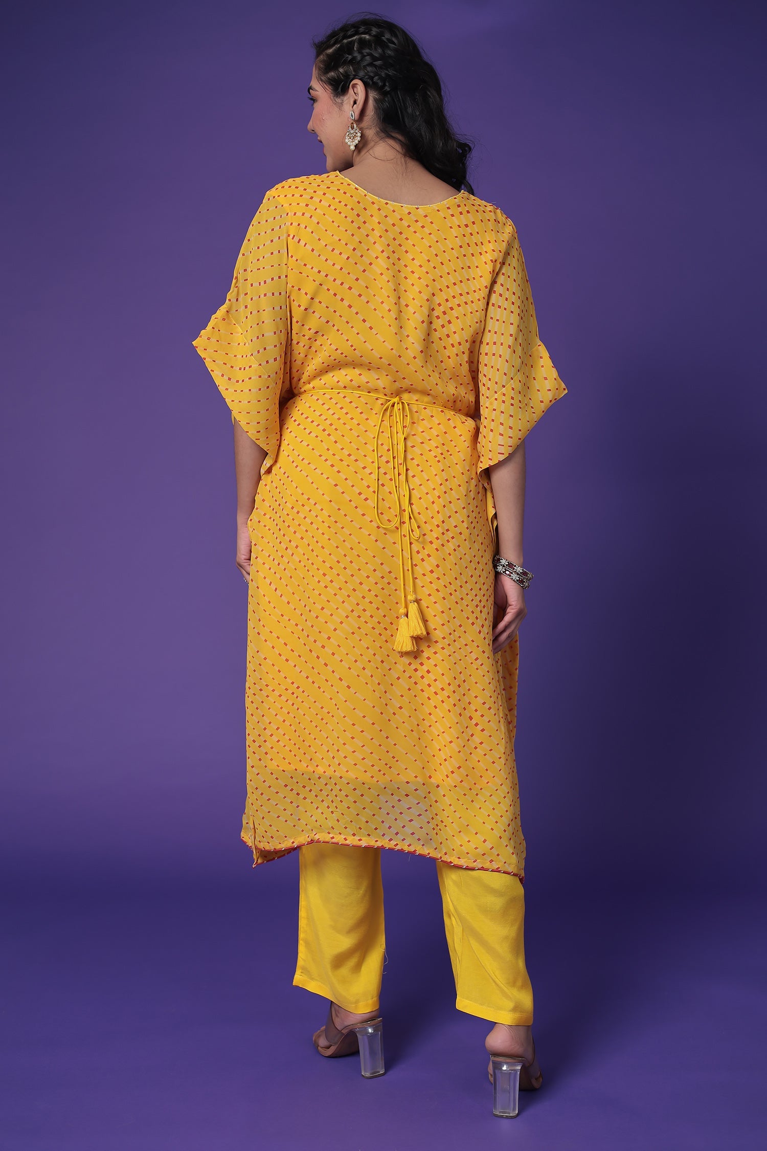 Kaftan Style Georgette Mothra Suit with Gota Patti Work