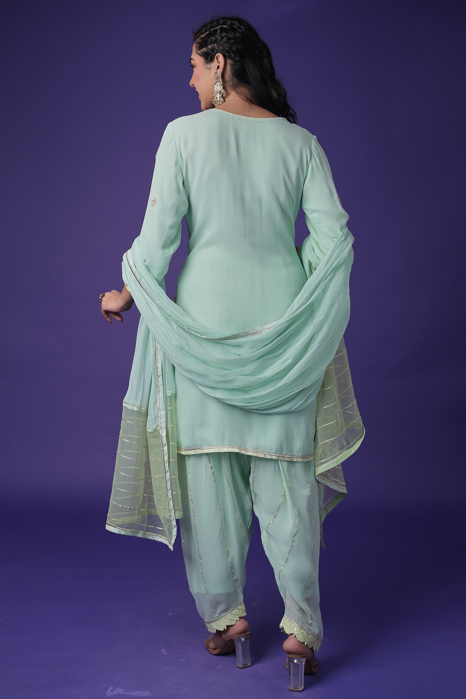 Georgette Suit with Pearl,Thread & Zardozi work