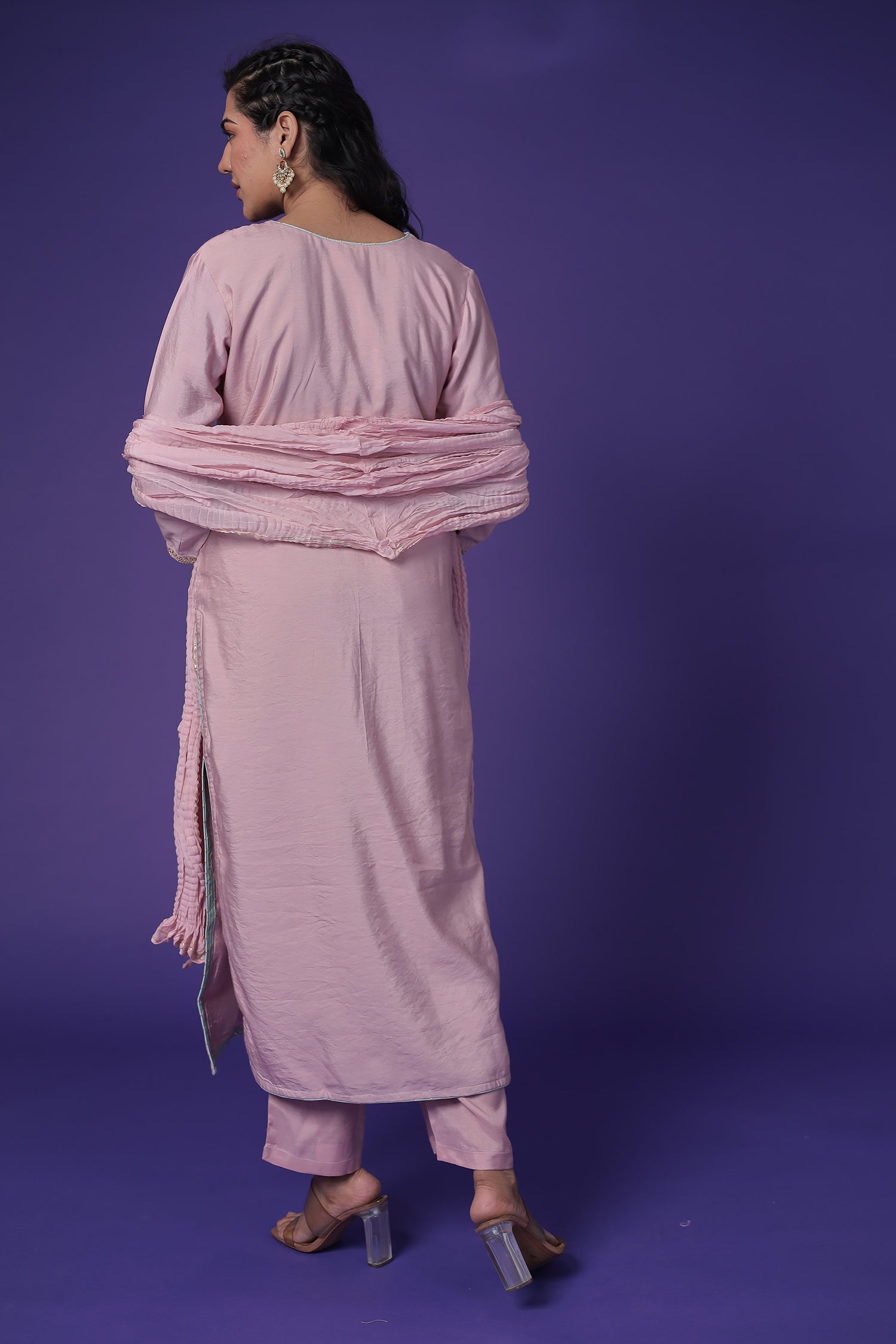 Silk Suit with Thread & Zardozi work