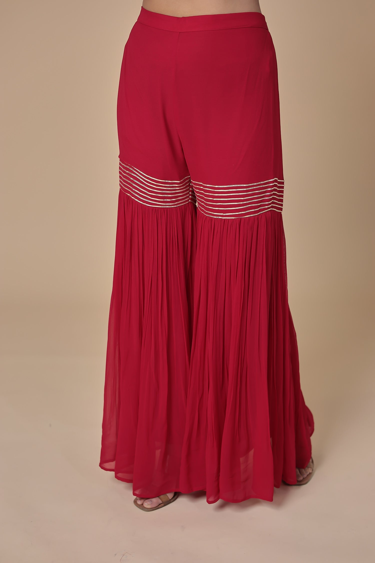 Georgette Sharara Suit with Gota Patti & Thread work