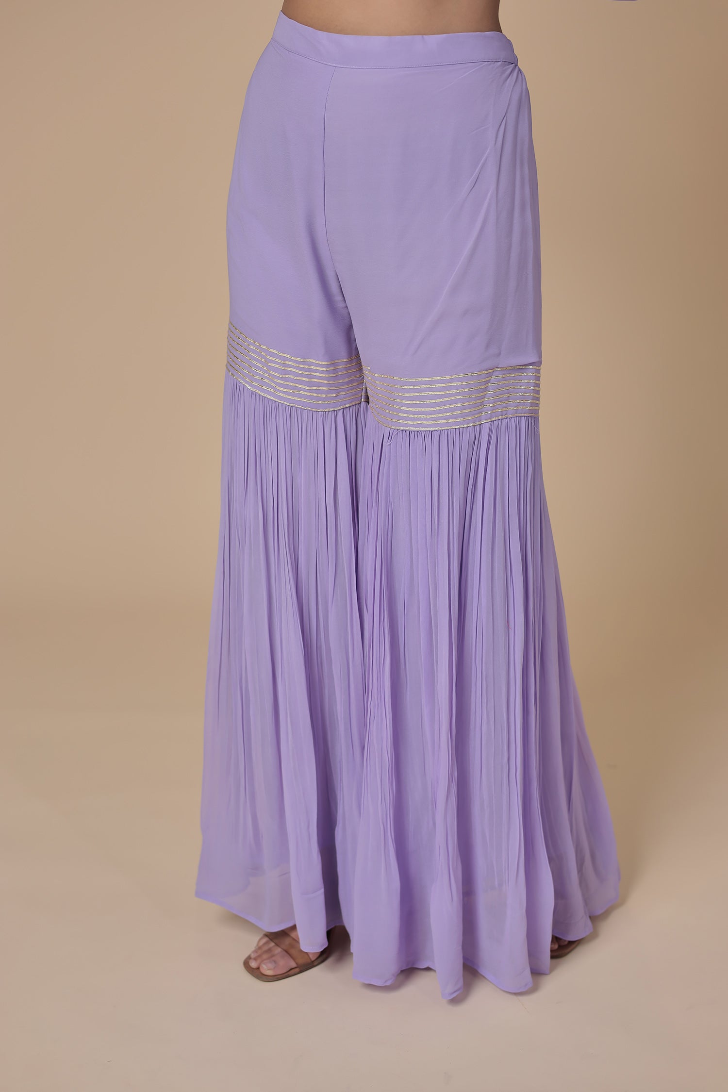 Georgette Sharara Suit with Gota Patti & Thread work