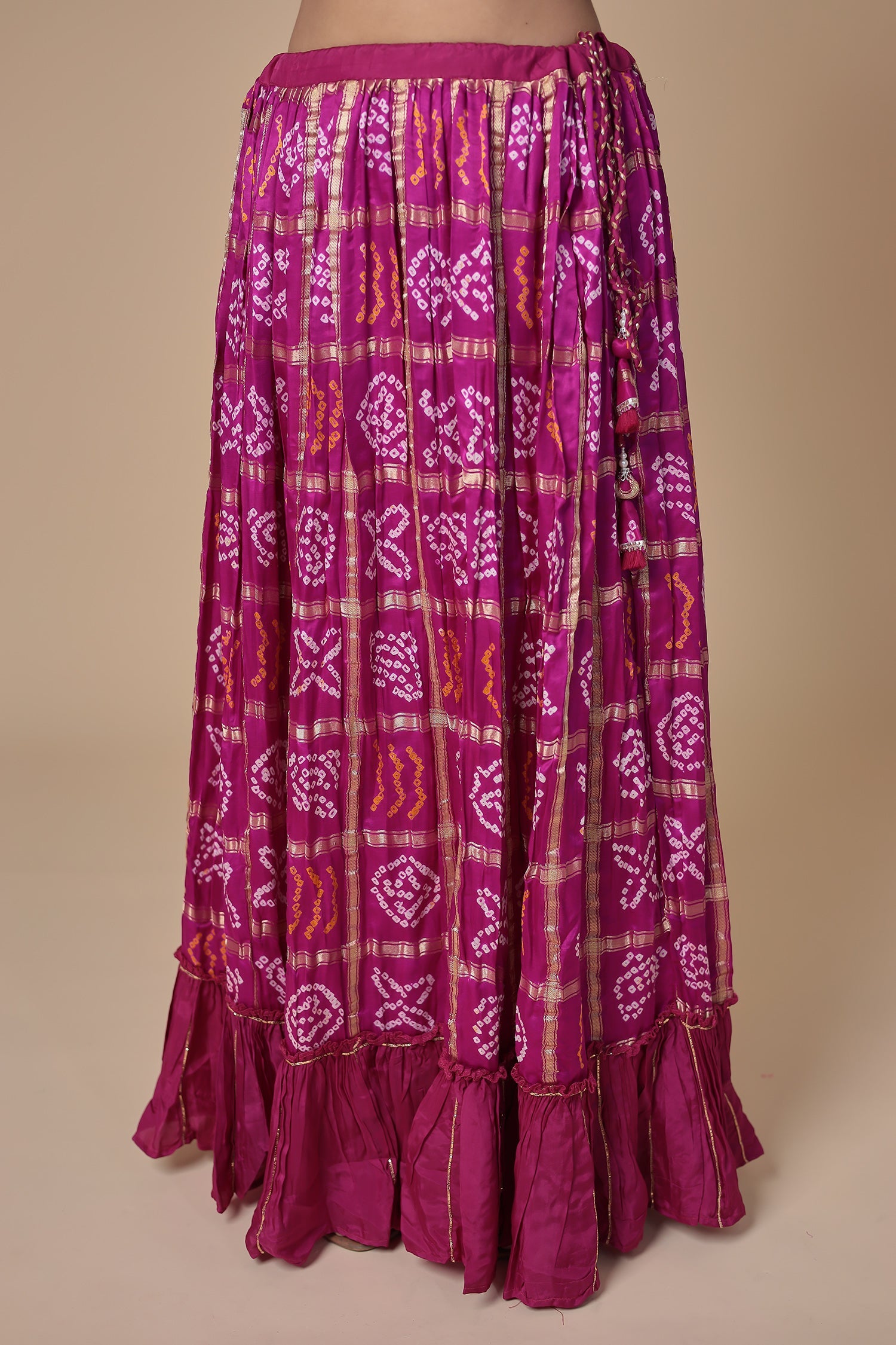 Ghatchola Peplum Silk Suit with Gota Patti and Zardozi work