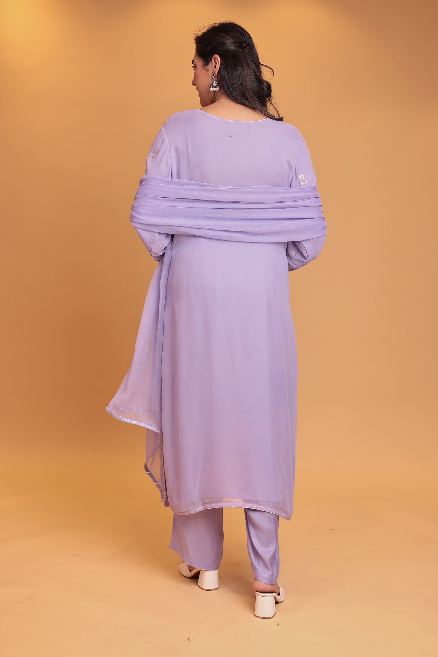 Georgette Suit Embroidered with Pittan work