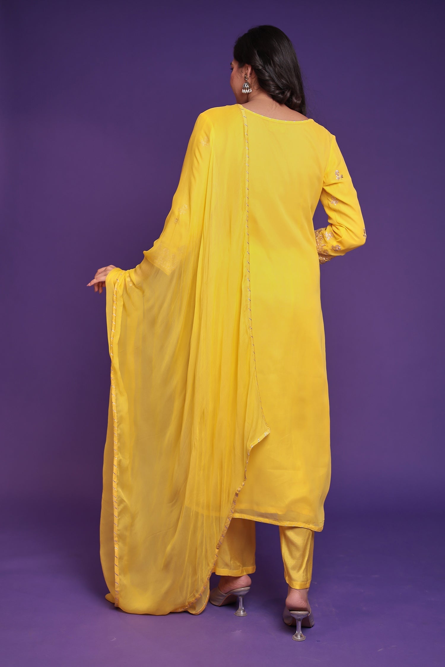 Georgette Suit Embroidered with Pittan work