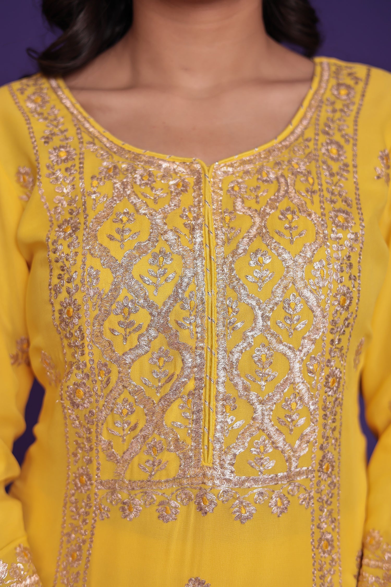 Georgette Suit Embroidered with Pittan work