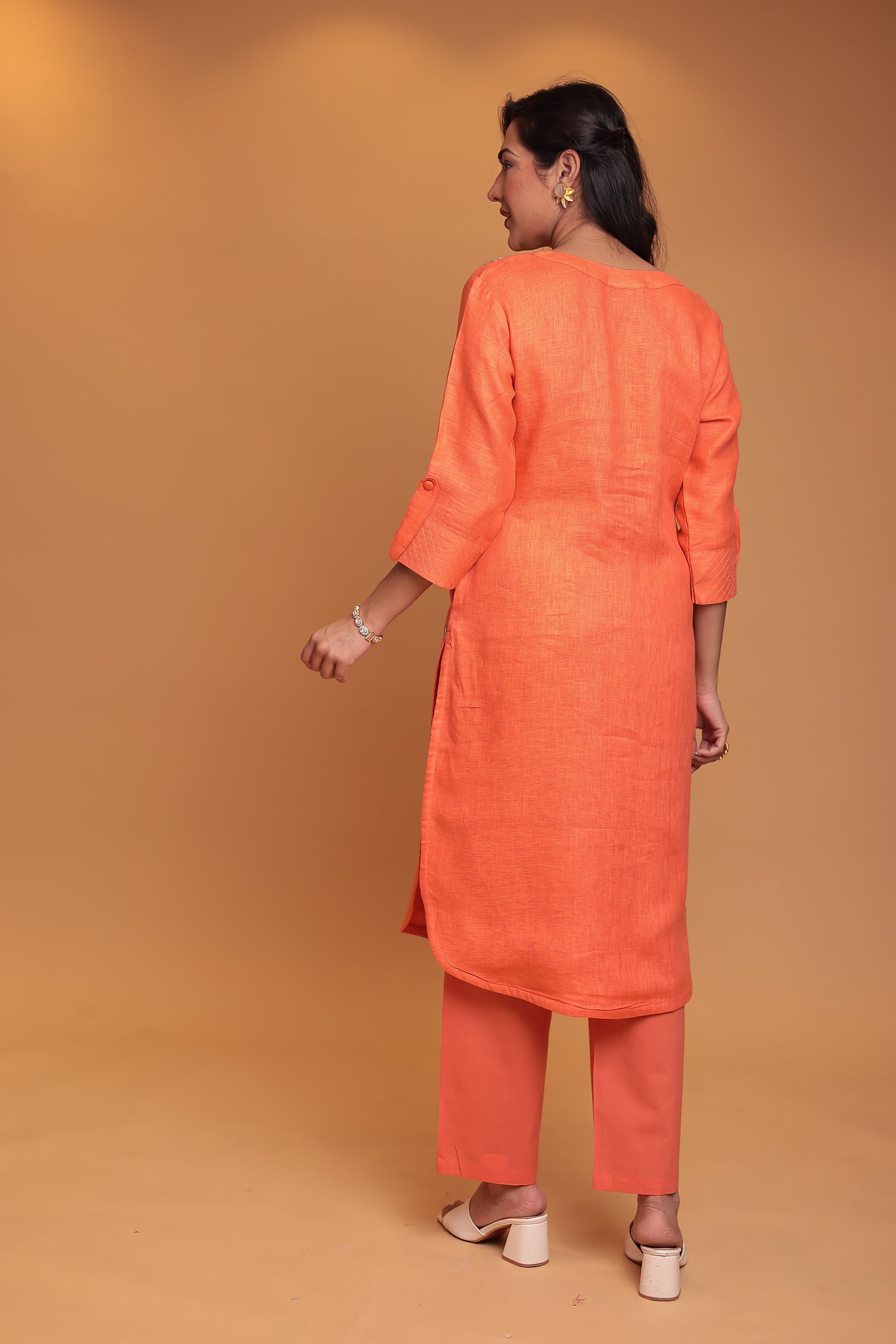 Linen Suit with Dori and Sequins work