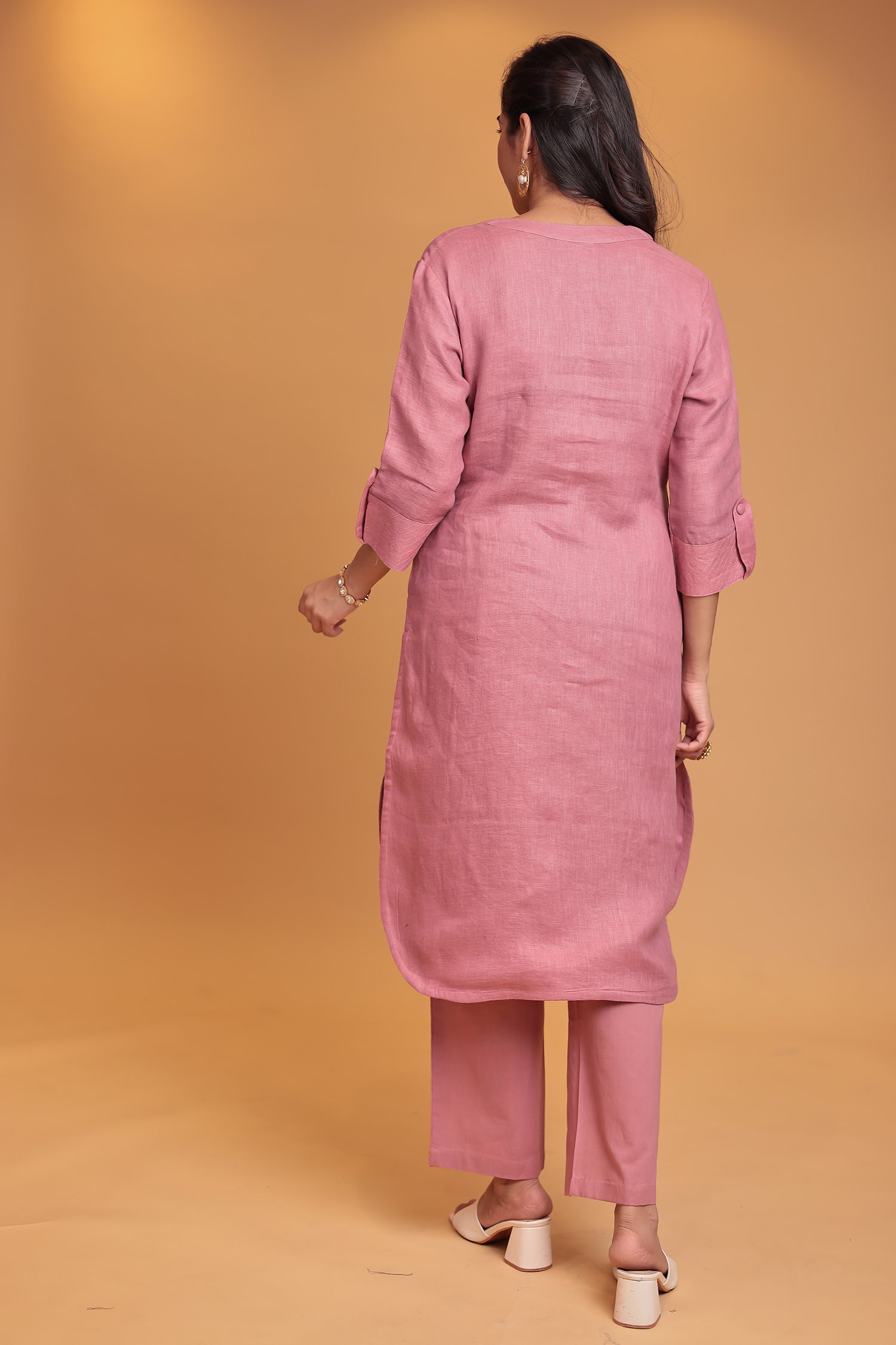 Linen Suit with Dori and Sequins work