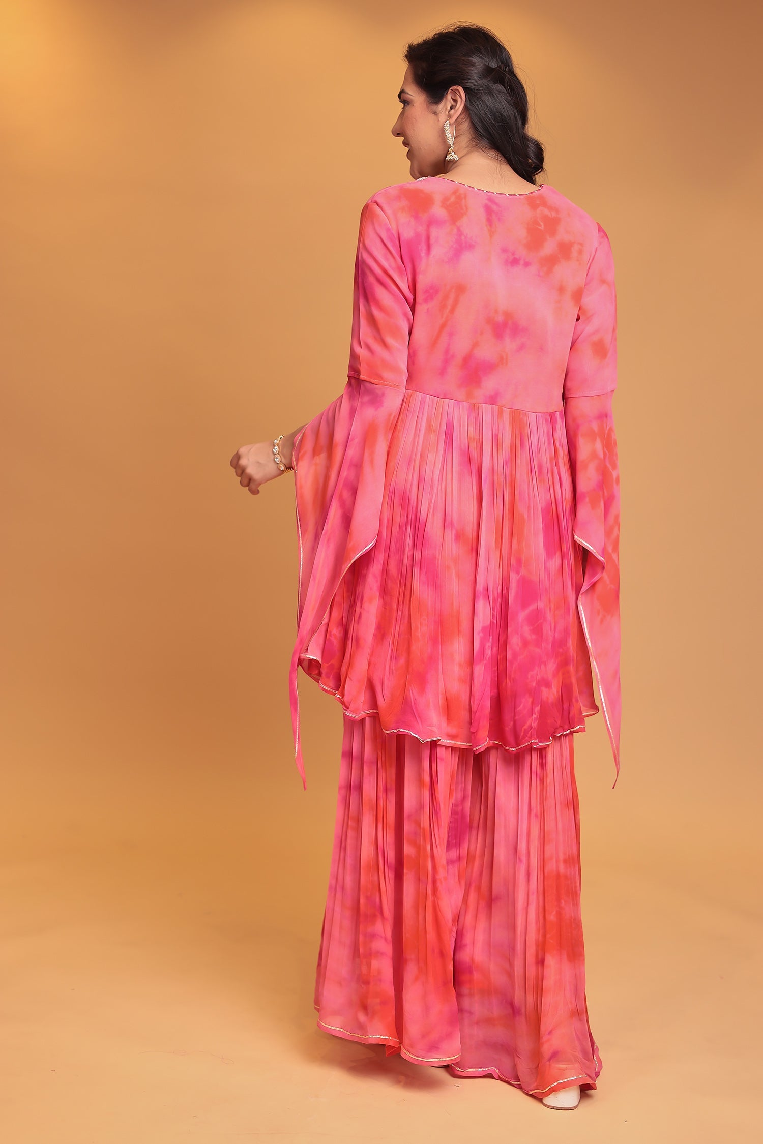 Tie & Dye Georgette Suit with Gota Patti and Thread work