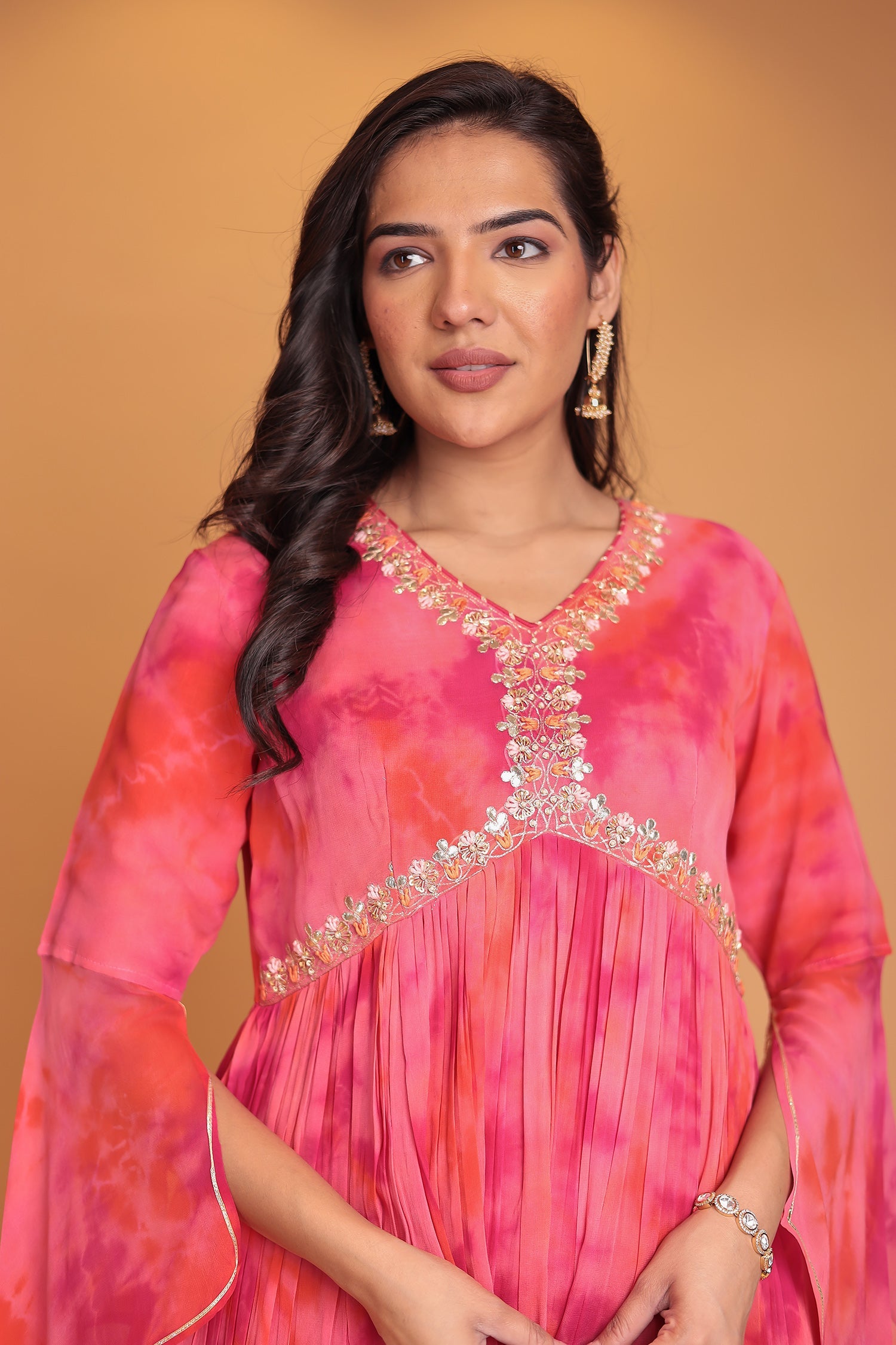 Tie & Dye Georgette Suit with Gota Patti and Thread work