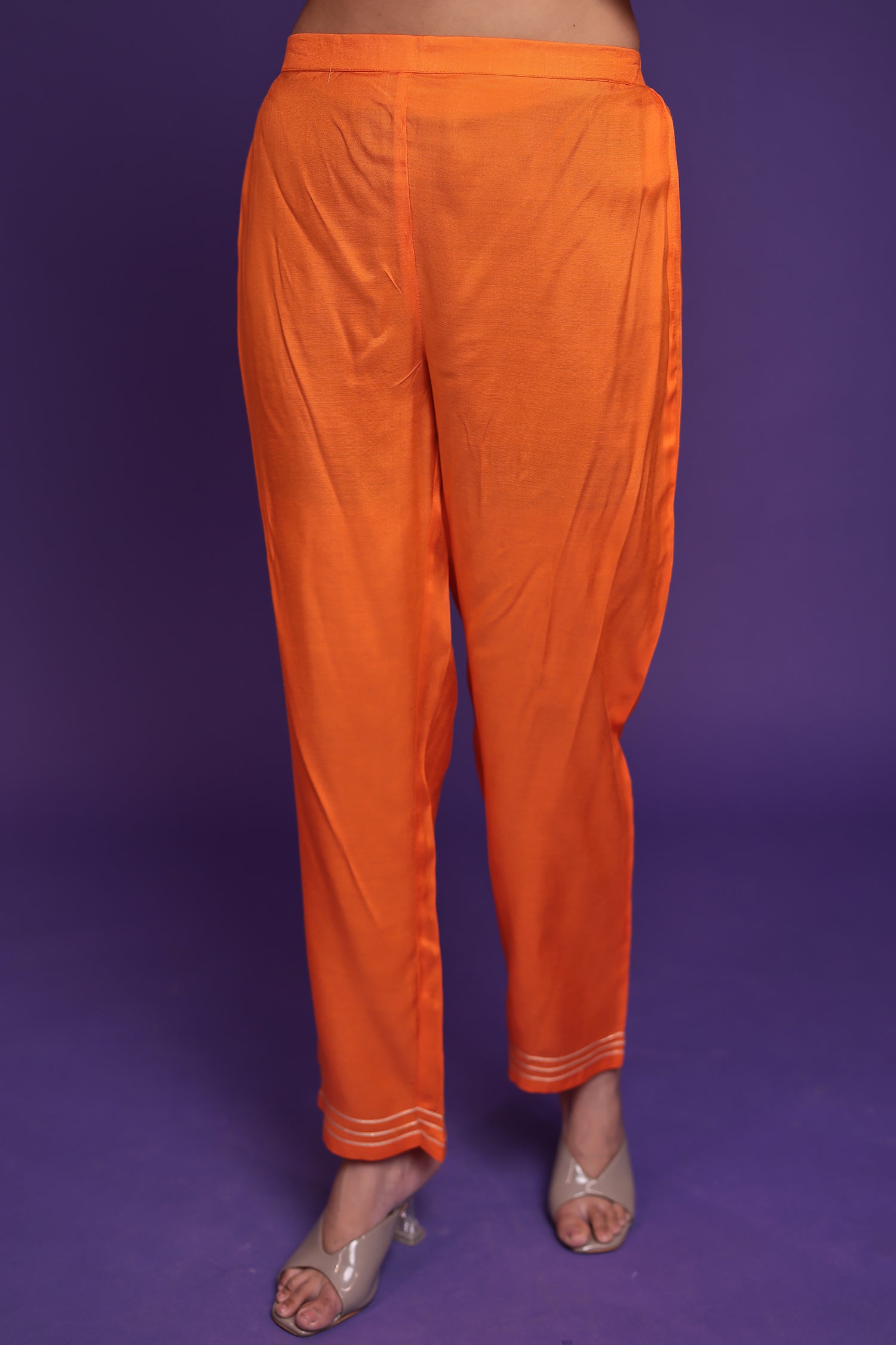 Bandhej Georgette Kaftan Suit with Gota Patti, Thread and Zardozi work