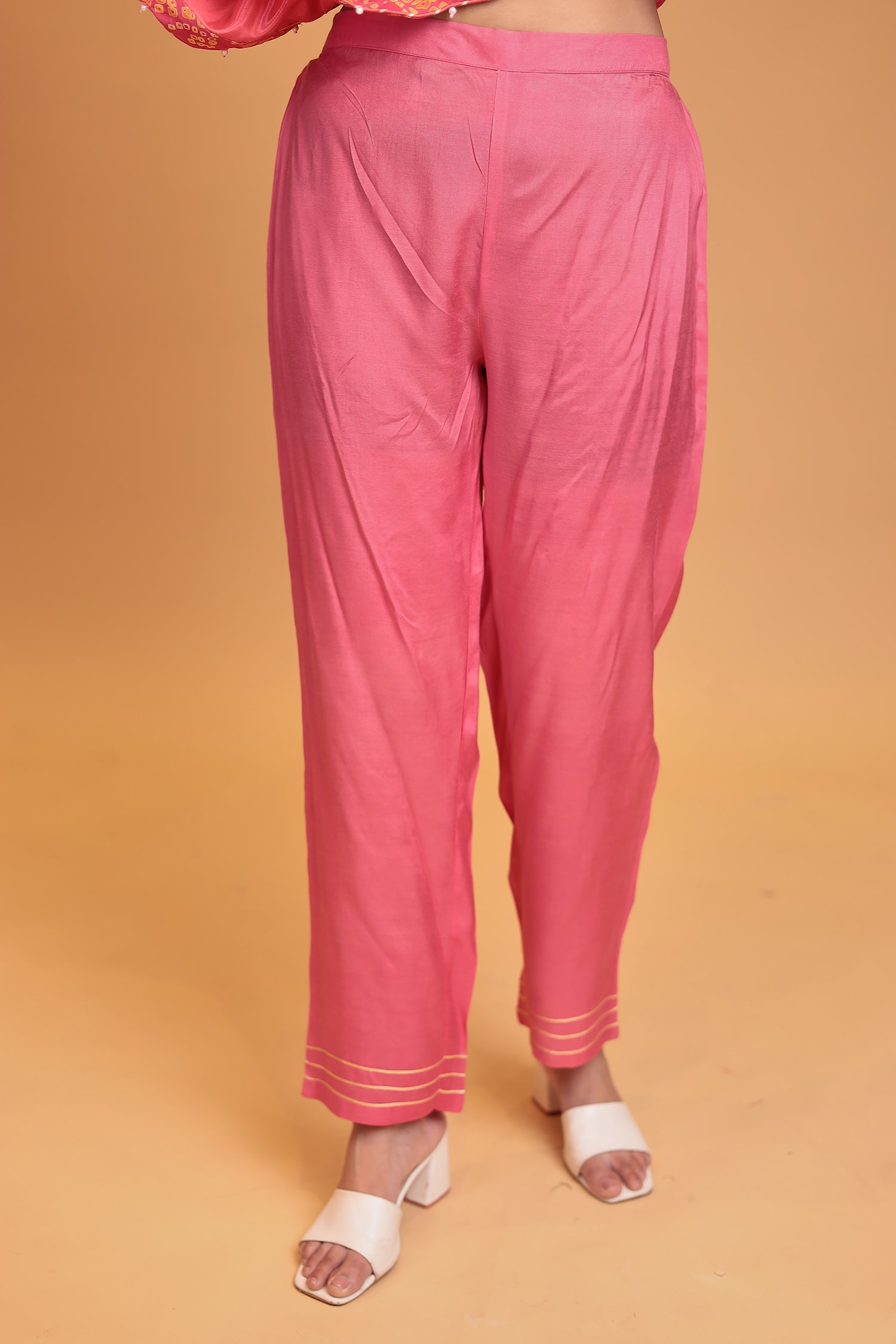 Bandhej Georgette Kaftan Suit with Gota Patti, Thread and Zardozi work