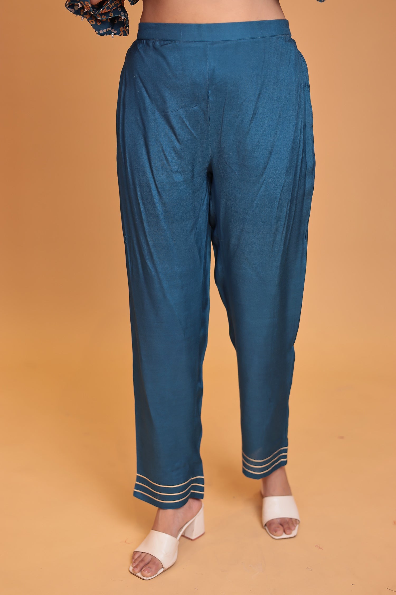 Bandhej Georgette Kaftan Suit with Gota Patti, Thread and Zardozi work