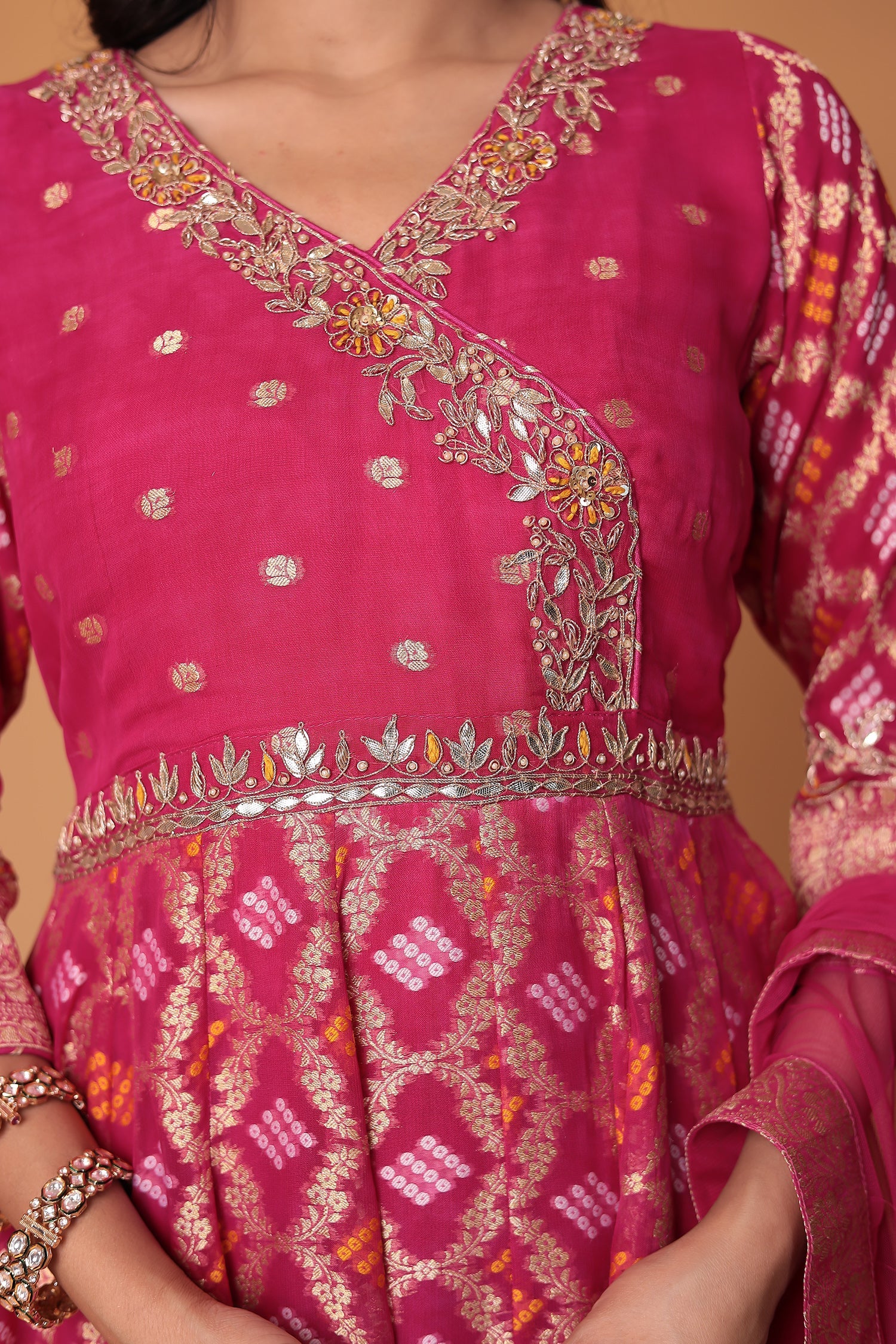 Ghatchola Anarkali Georgette Suit with Gota Patti, Thread and Zardozi work