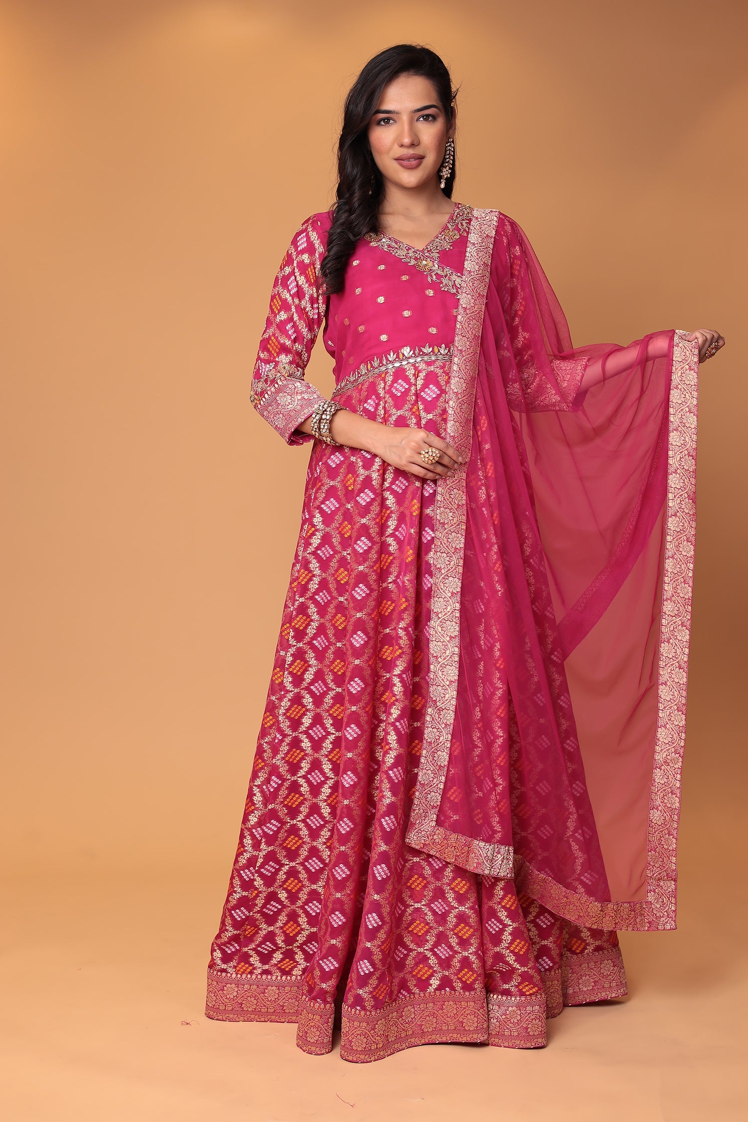Ghatchola Anarkali Georgette Suit with Gota Patti, Thread and Zardozi work