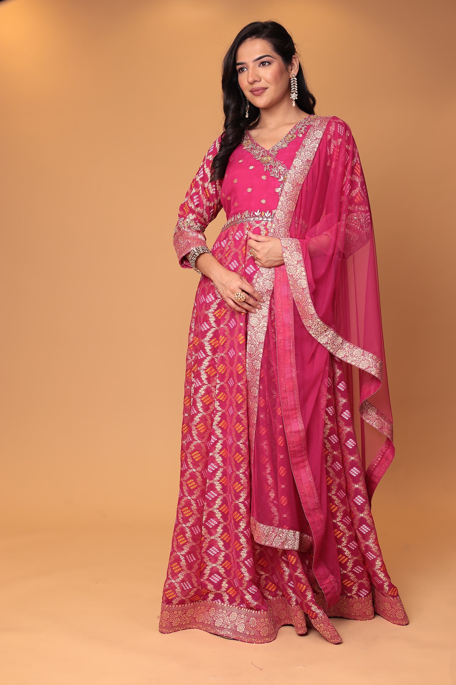 Ghatchola Anarkali Georgette Suit with Gota Patti, Thread and Zardozi work