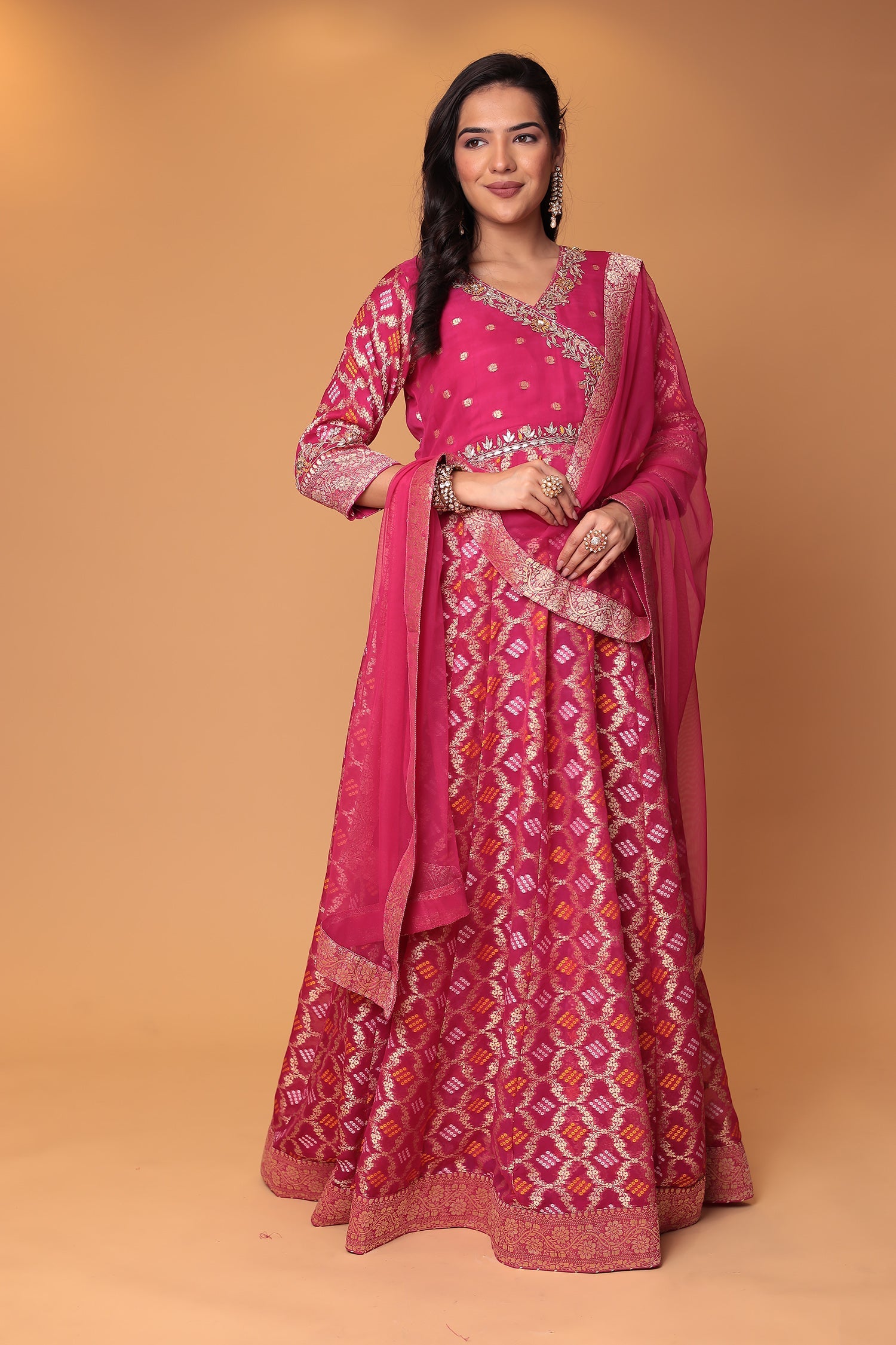 Ghatchola Anarkali Georgette Suit with Gota Patti, Thread and Zardozi work
