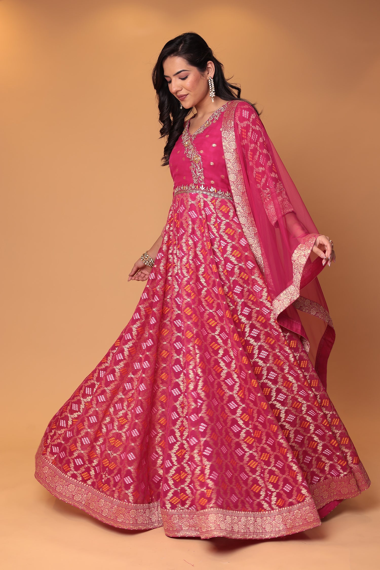 Ghatchola Anarkali Georgette Suit with Gota Patti, Thread and Zardozi work