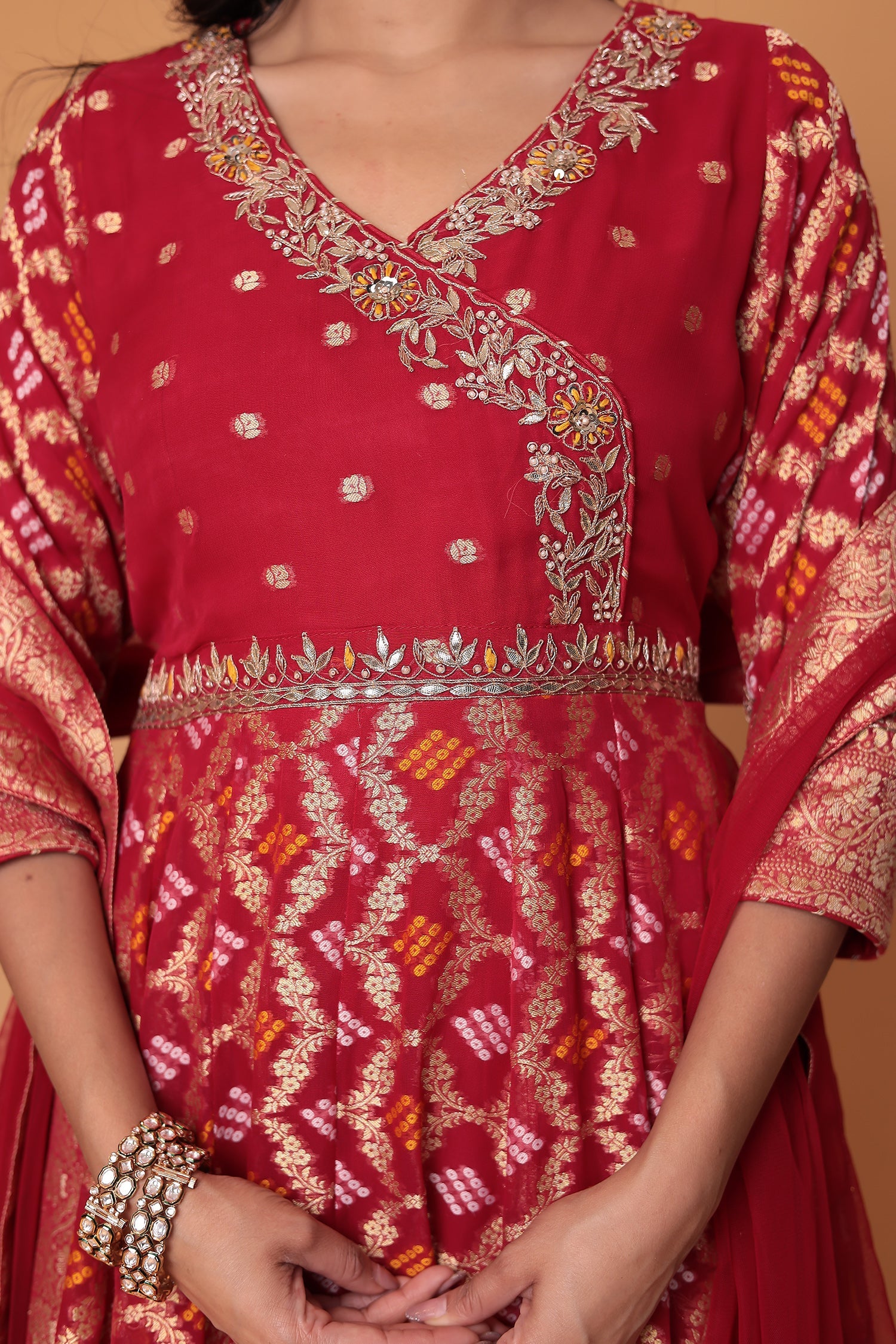 Ghatchola Anarkali Georgette Suit with Gota Patti, Thread and Zardozi work