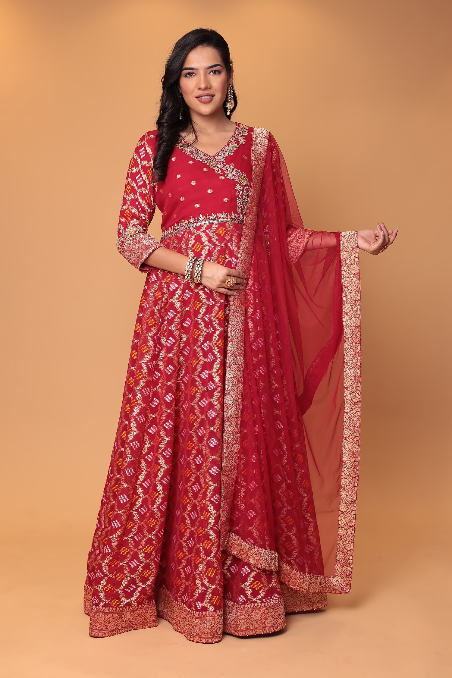 Ghatchola Anarkali Georgette Suit with Gota Patti, Thread and Zardozi work
