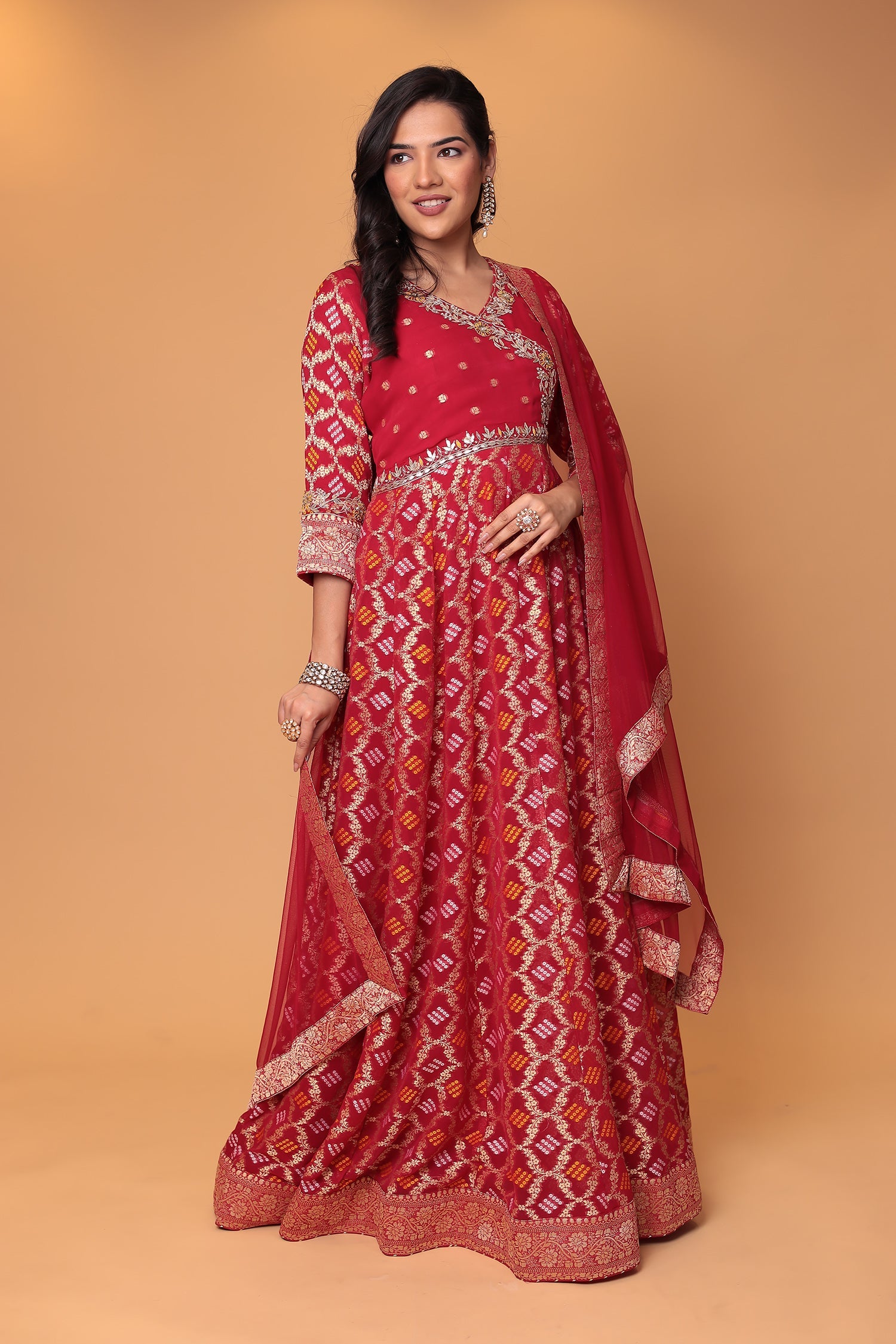 Ghatchola Anarkali Georgette Suit with Gota Patti, Thread and Zardozi work