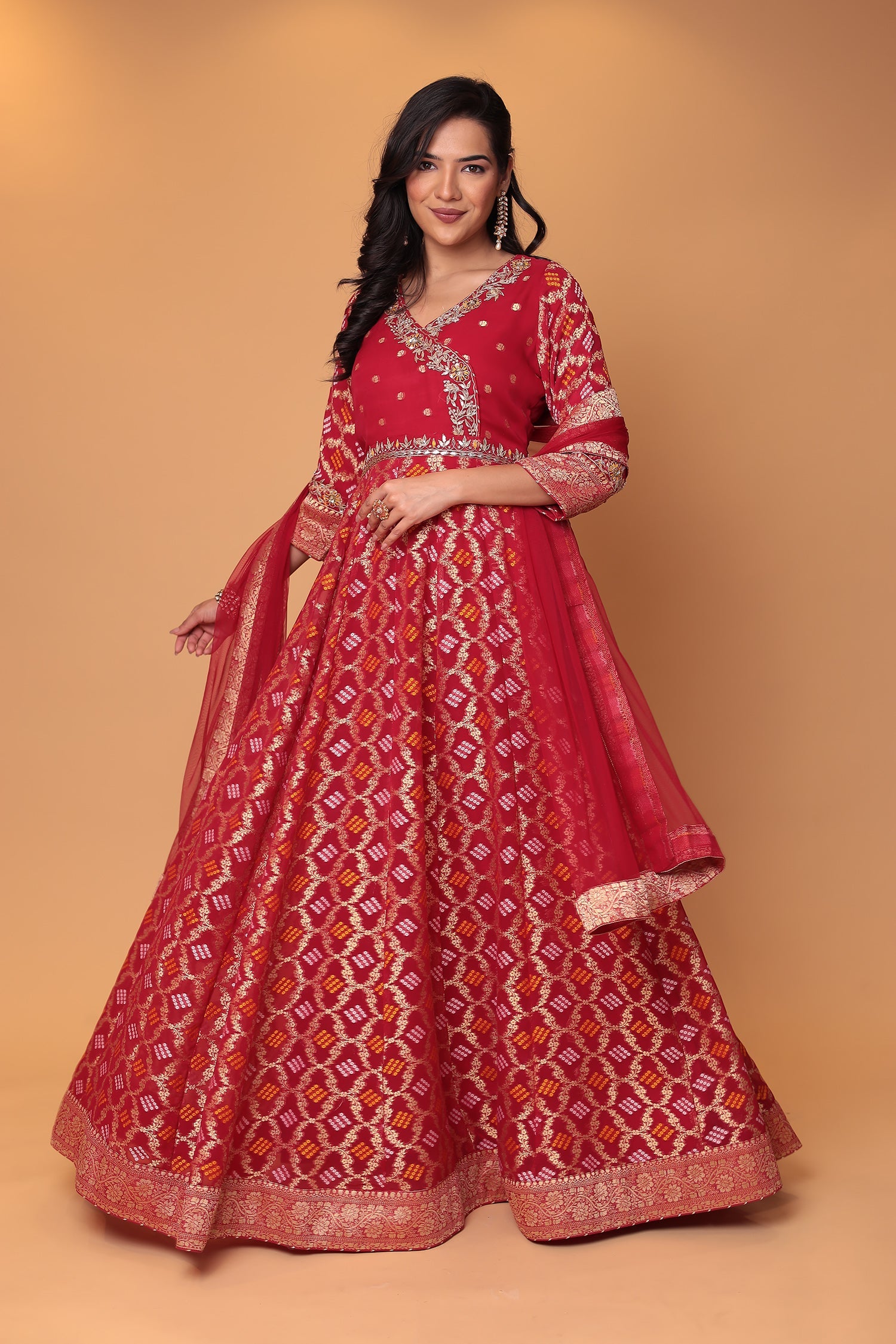 Ghatchola Anarkali Georgette Suit with Gota Patti, Thread and Zardozi work