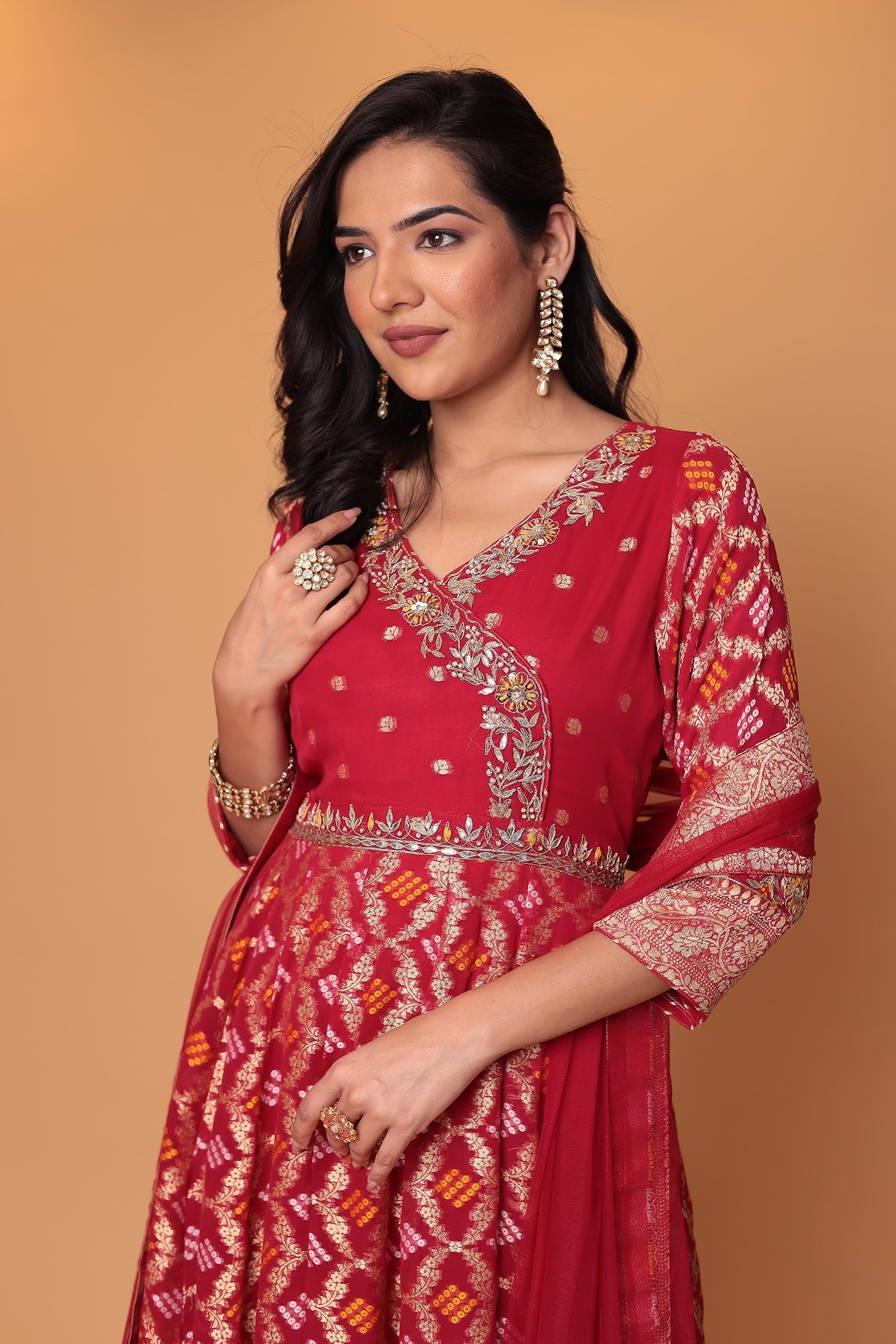 Ghatchola Anarkali Georgette Suit with Gota Patti, Thread and Zardozi work