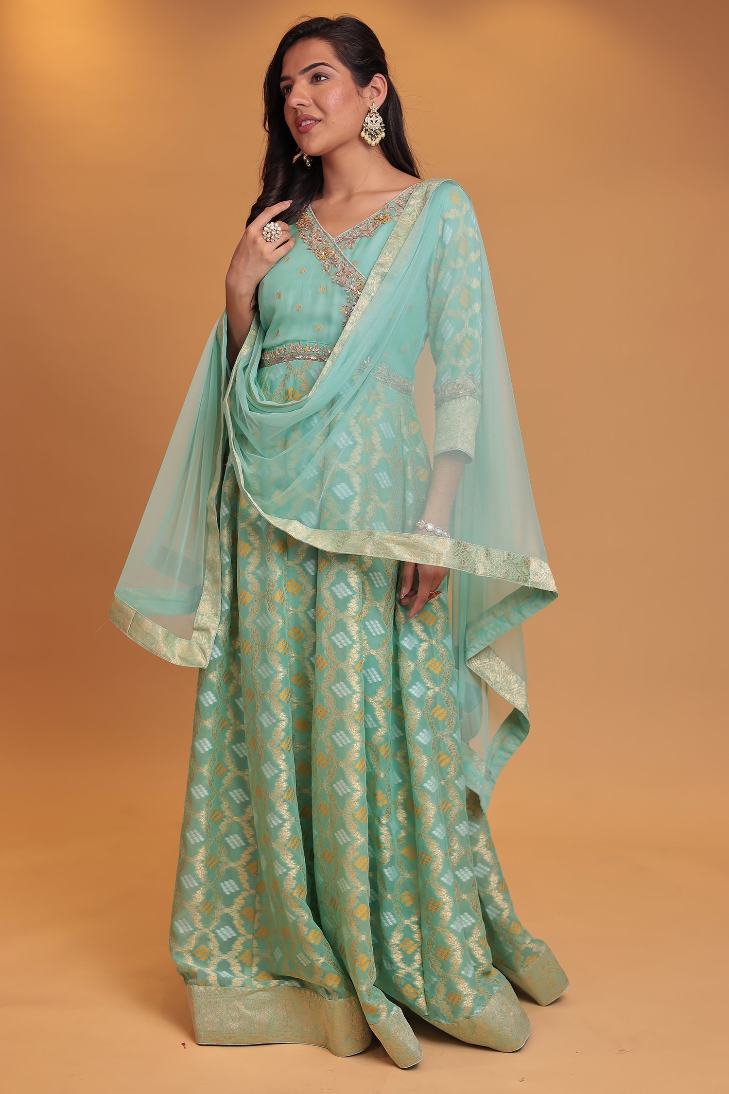 Ghatchola Anarkali Georgette Suit with Gota Patti, Thread and Zardozi work