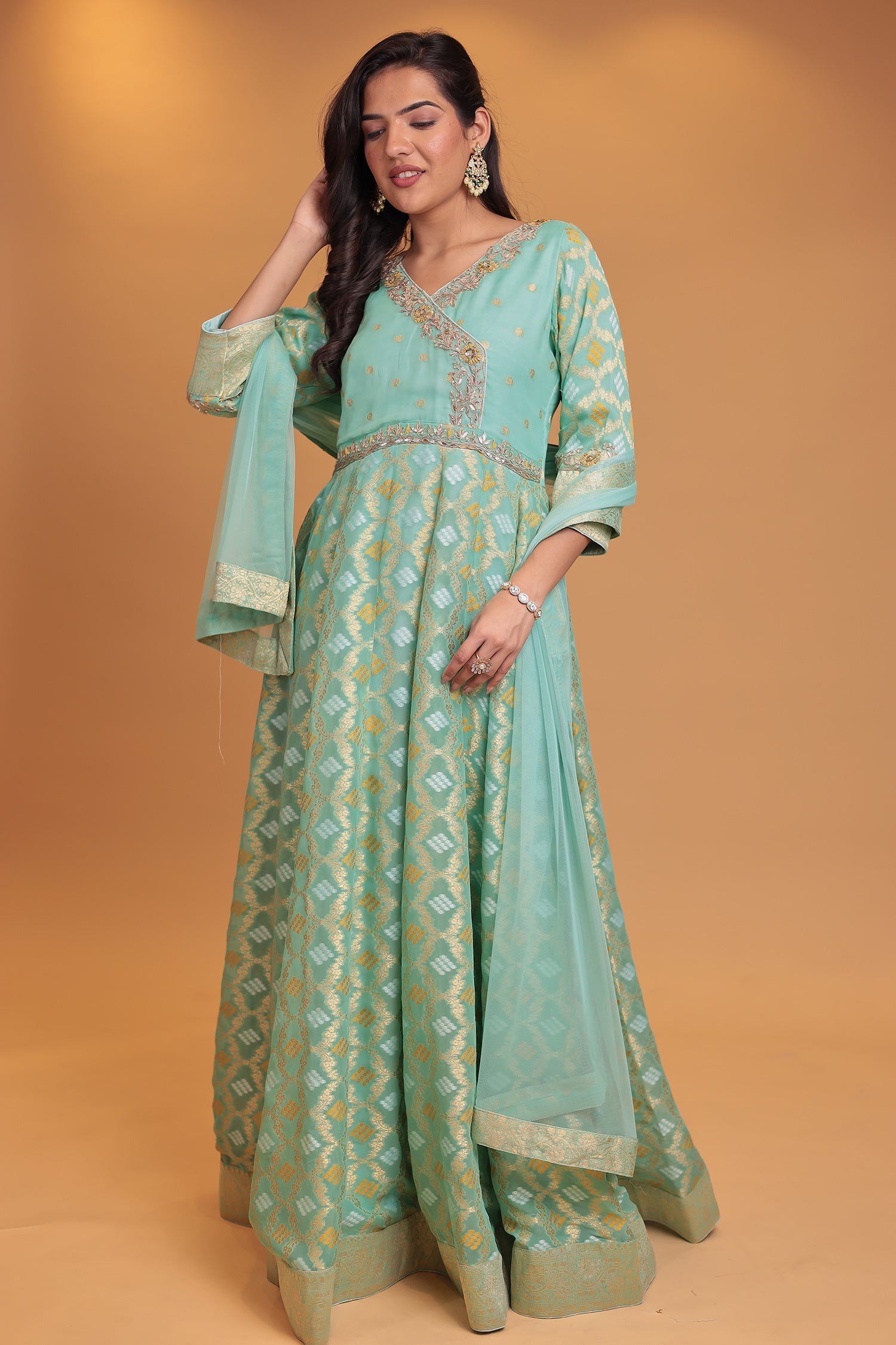 Ghatchola Anarkali Georgette Suit with Gota Patti, Thread and Zardozi work