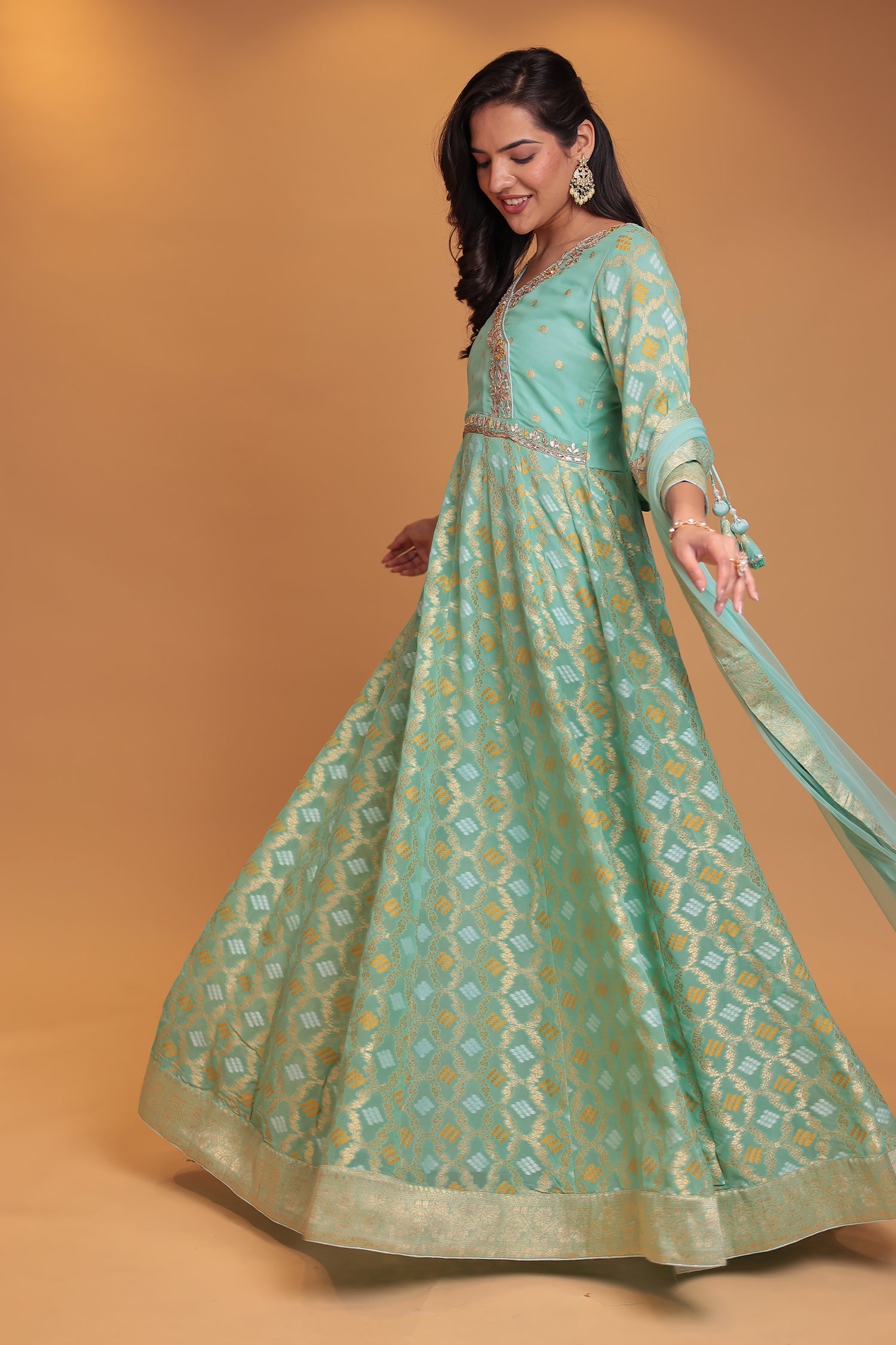 Ghatchola Anarkali Georgette Suit with Gota Patti, Thread and Zardozi work