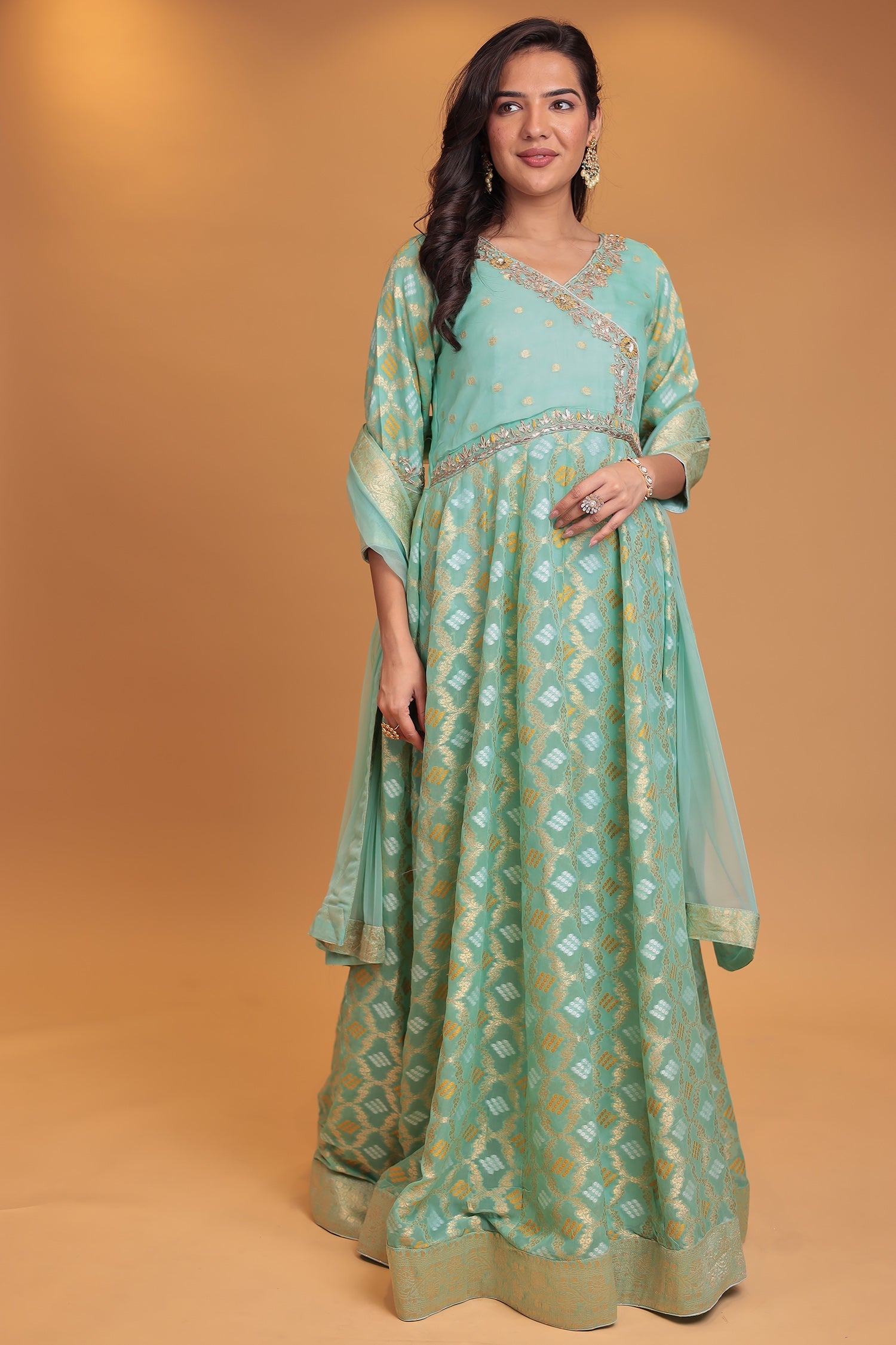 Ghatchola Anarkali Georgette Suit with Gota Patti, Thread and Zardozi work