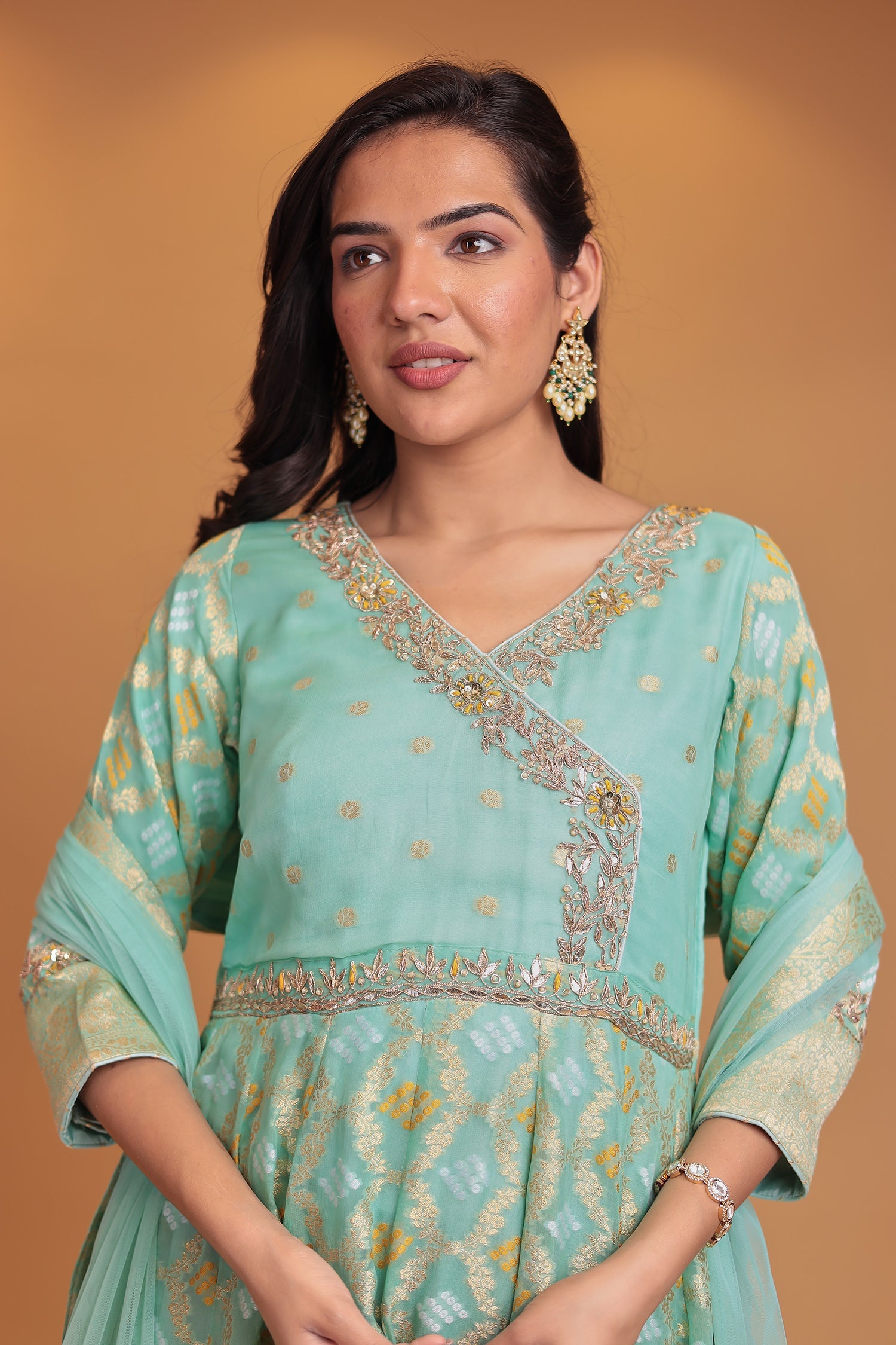 Ghatchola Anarkali Georgette Suit with Gota Patti, Thread and Zardozi work