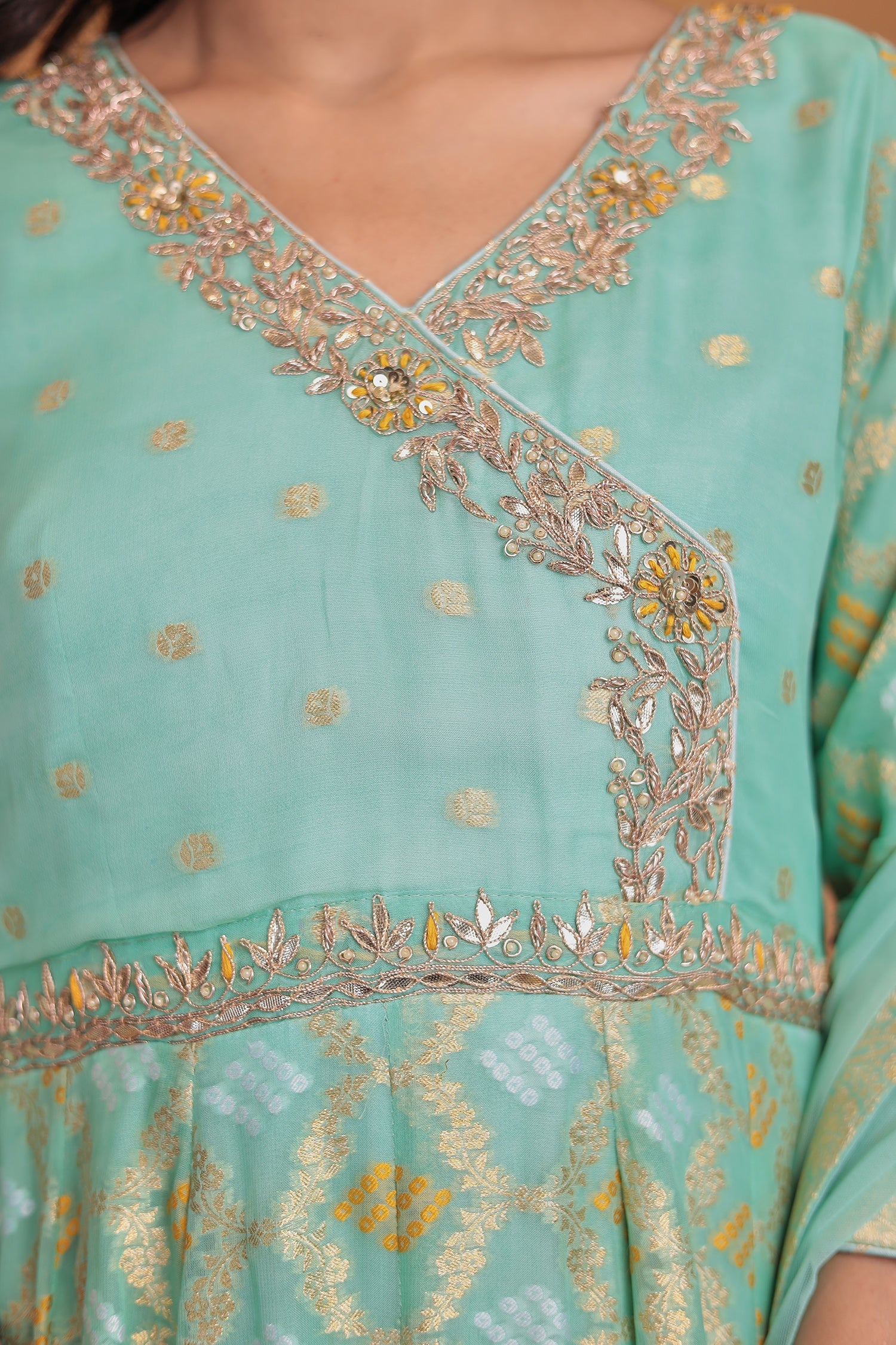 Ghatchola Anarkali Georgette Suit with Gota Patti, Thread and Zardozi work