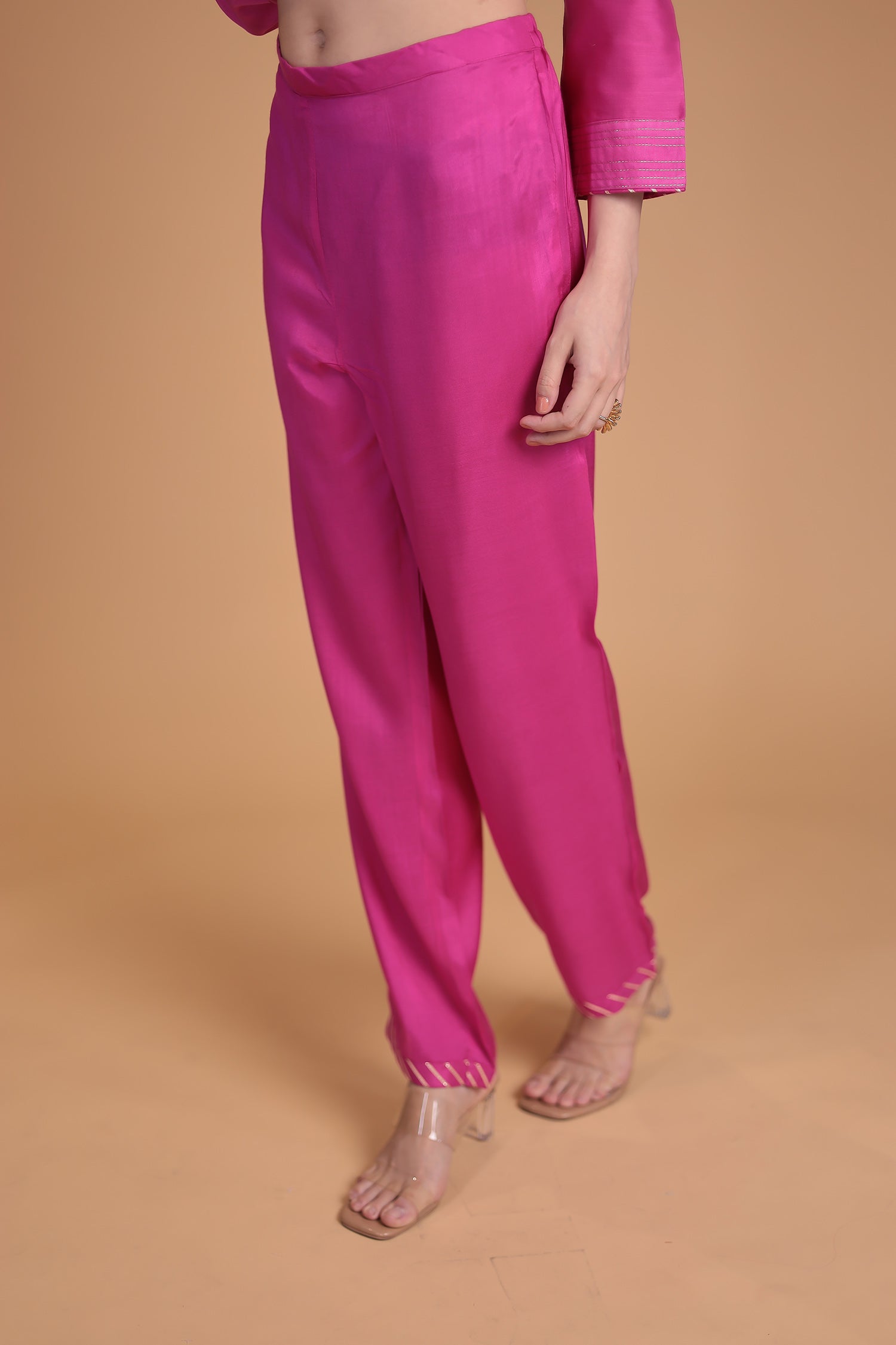 Chanderi Straight Suit with Aari work