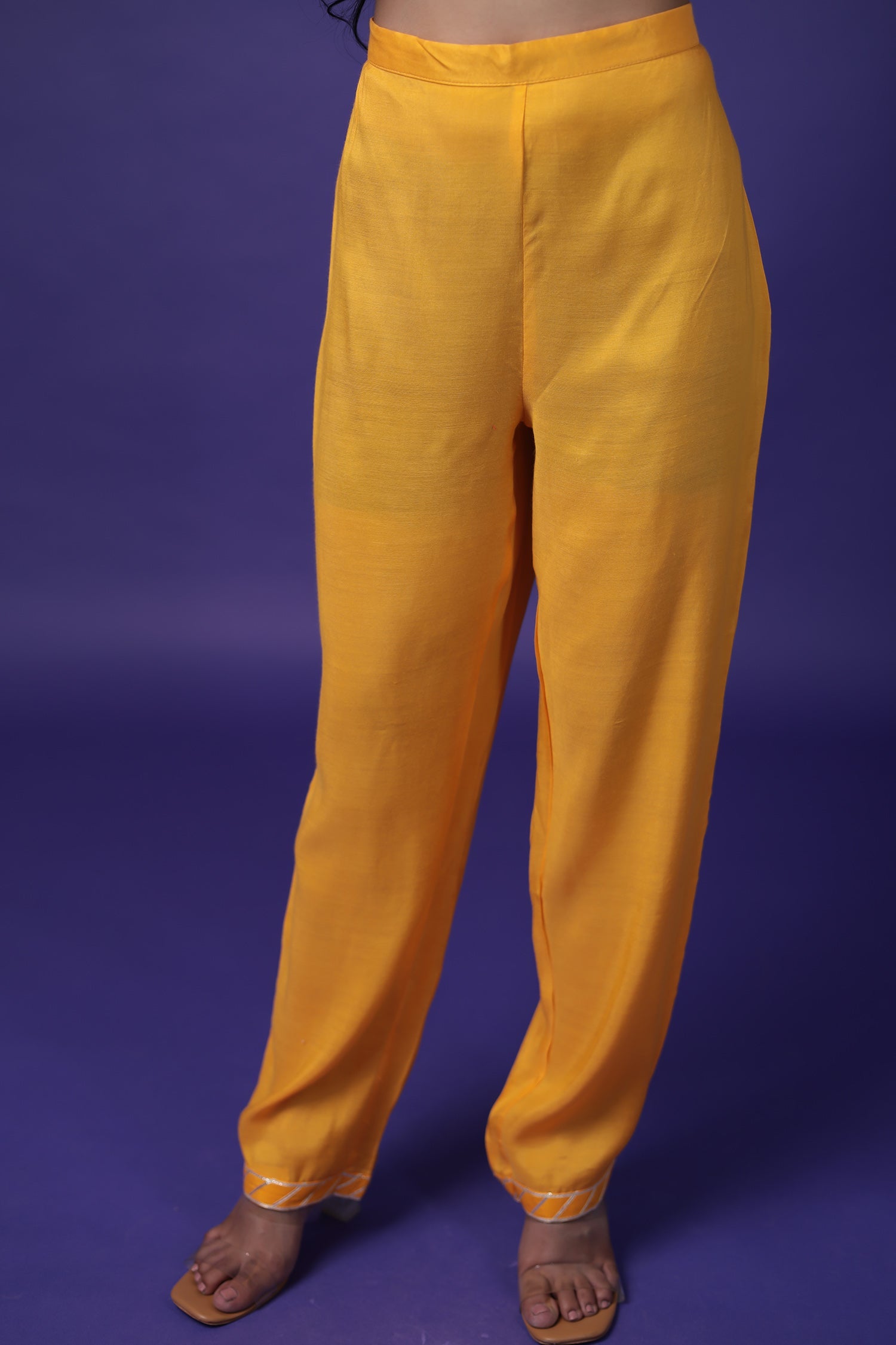 Chanderi Silk Suit Stitched with Aari and Sequins work