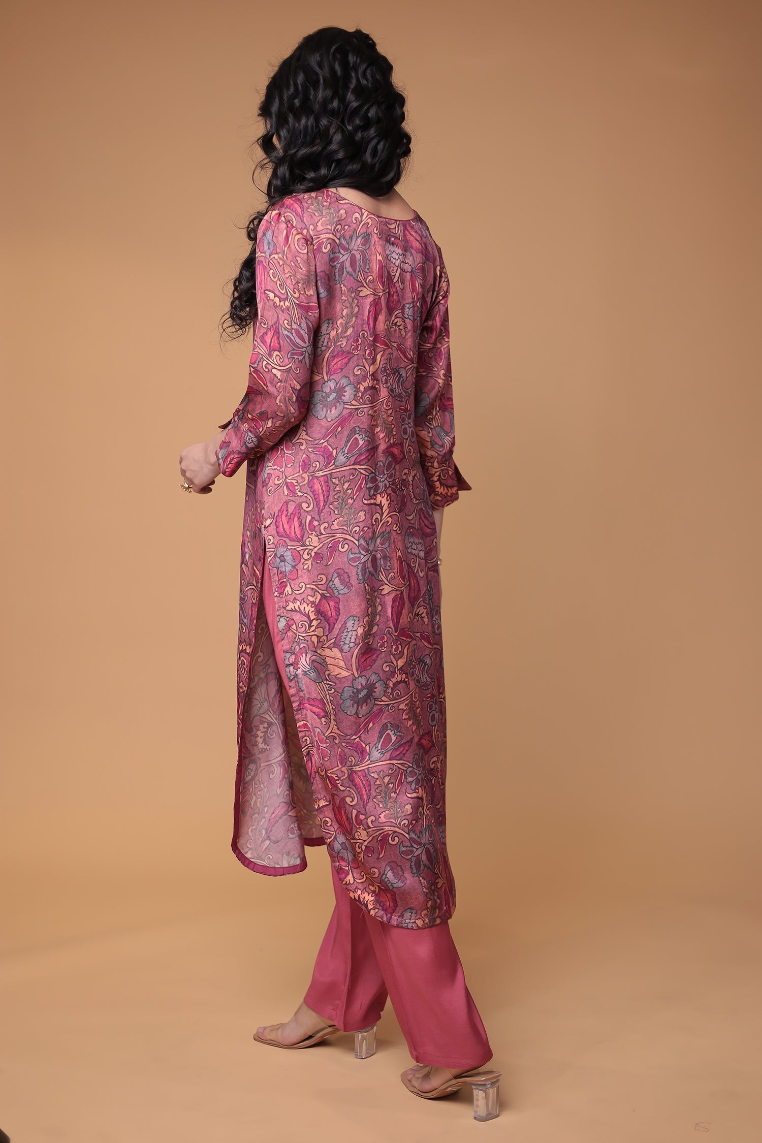 Silk Suit Stitched with Thread and Zardozi work
