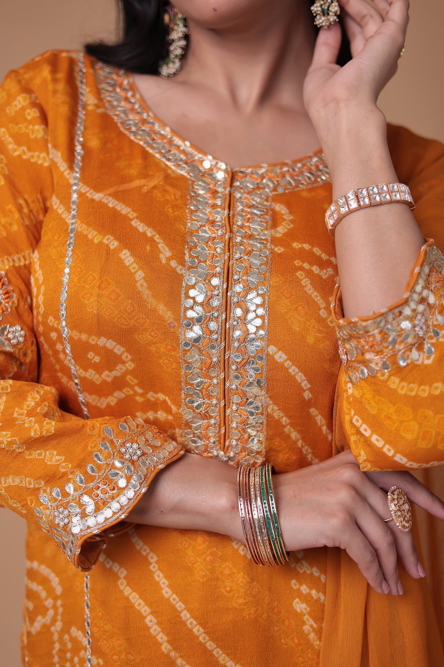 Georgette Suit with Bandhej, Gota Patti and Thread work